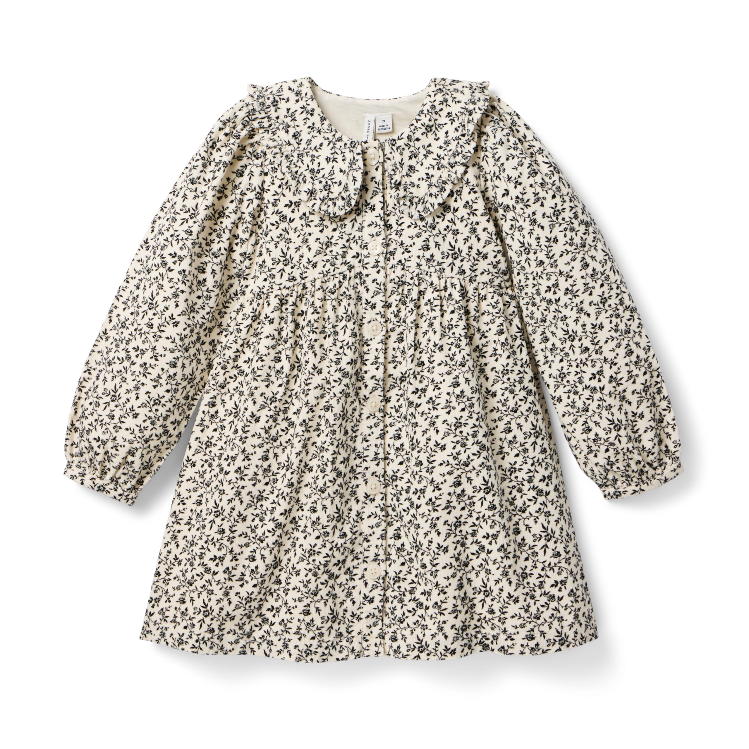 Ivory Floral Dress (Toddler/Little Kid/Big Kid) Janie and Jack