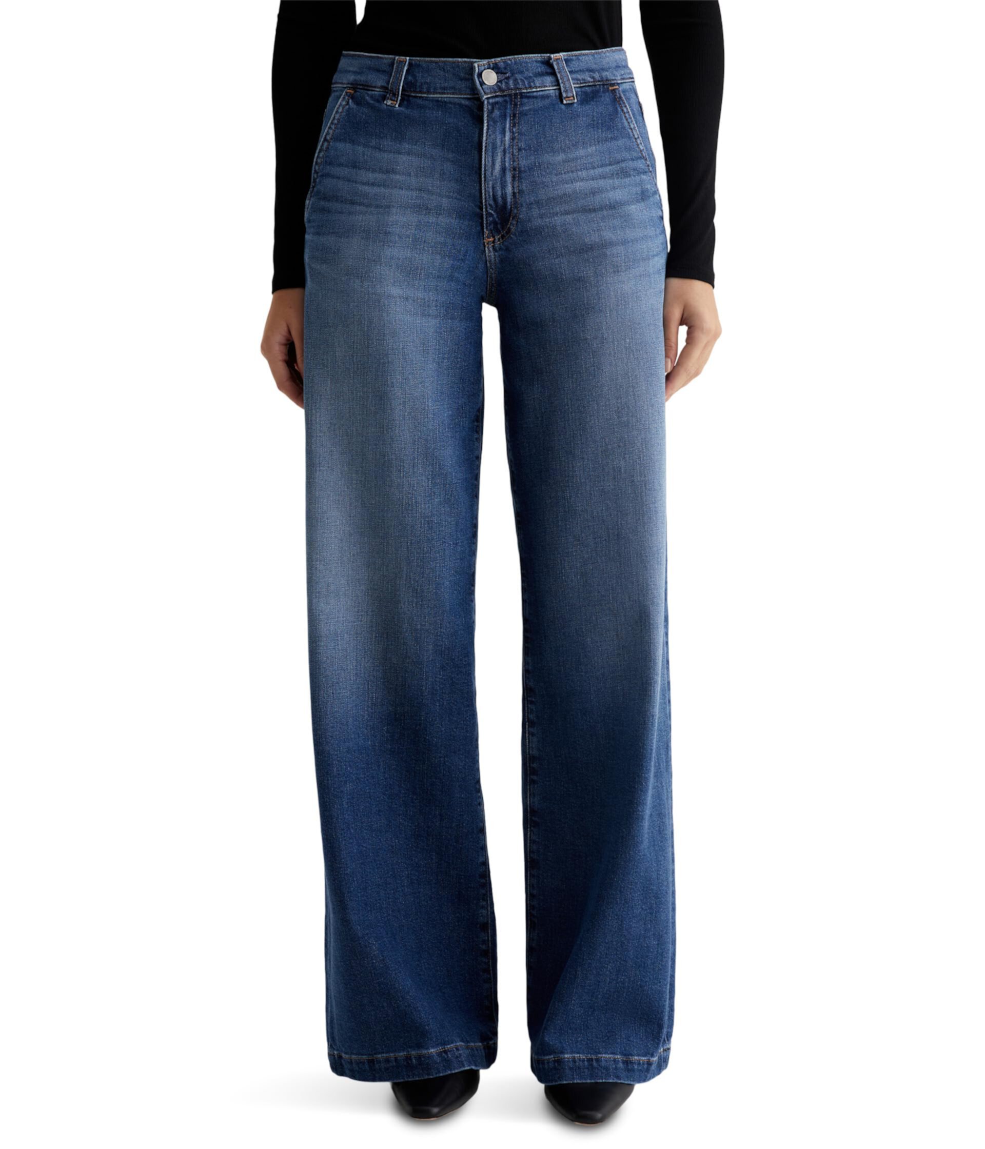 Stella Mid-Rise Wide Leg Palazzo Jeans in Delphi AG Jeans