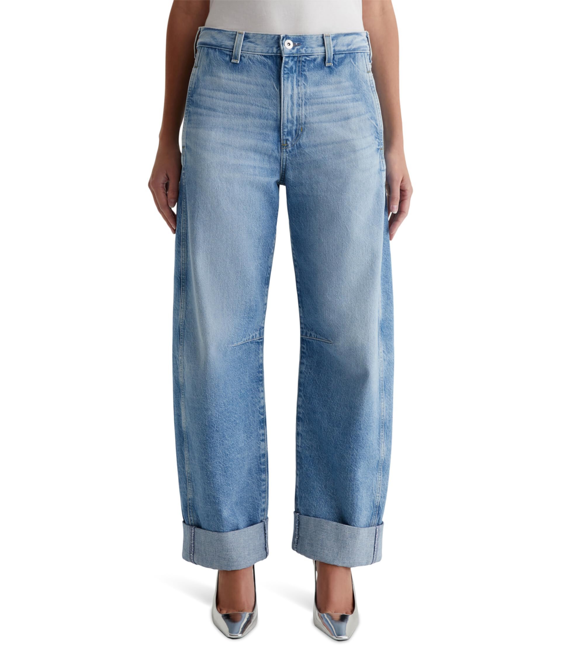 Mercer High-Rise Cuffed Barrel Jeans in Santorini AG Jeans