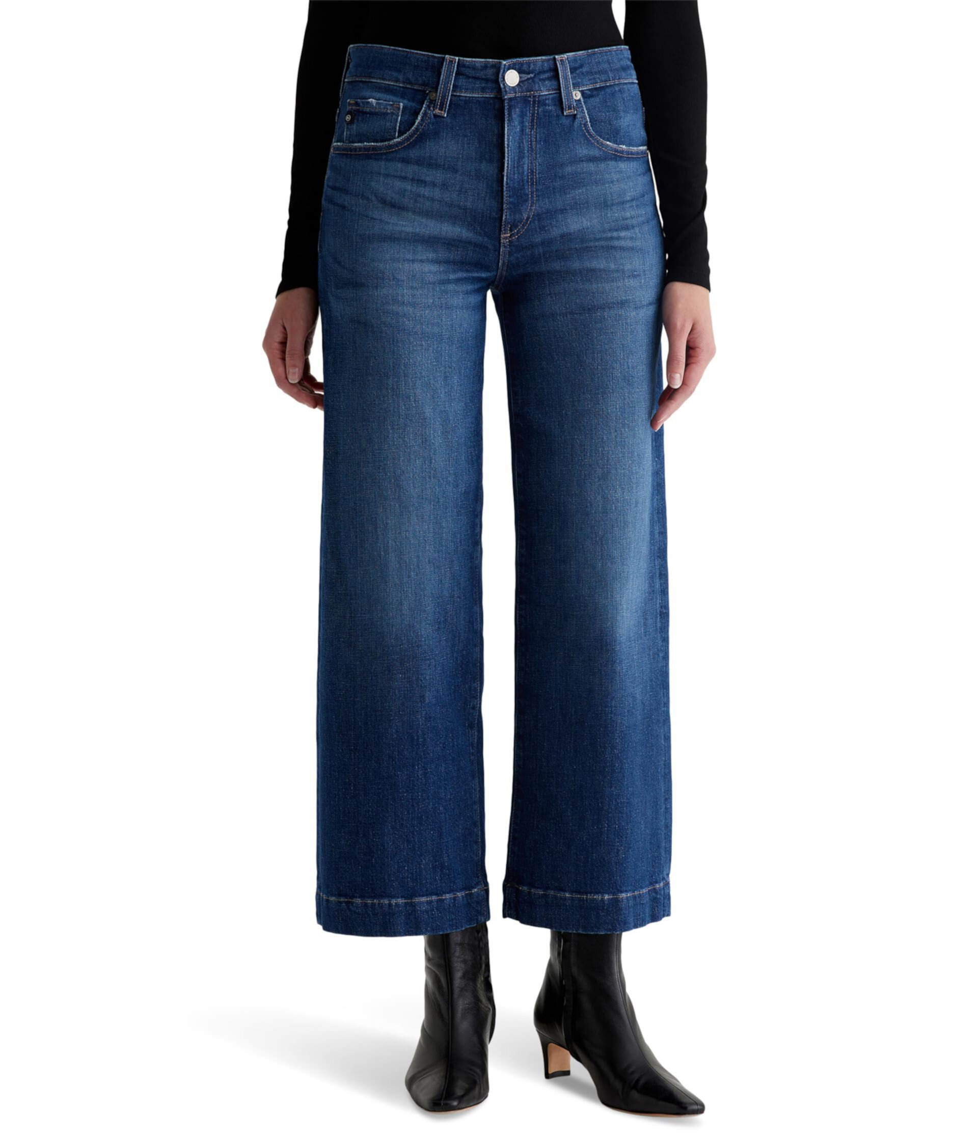 Saige Mid-Rise Wide Leg Jeans in Mykonos AG Jeans