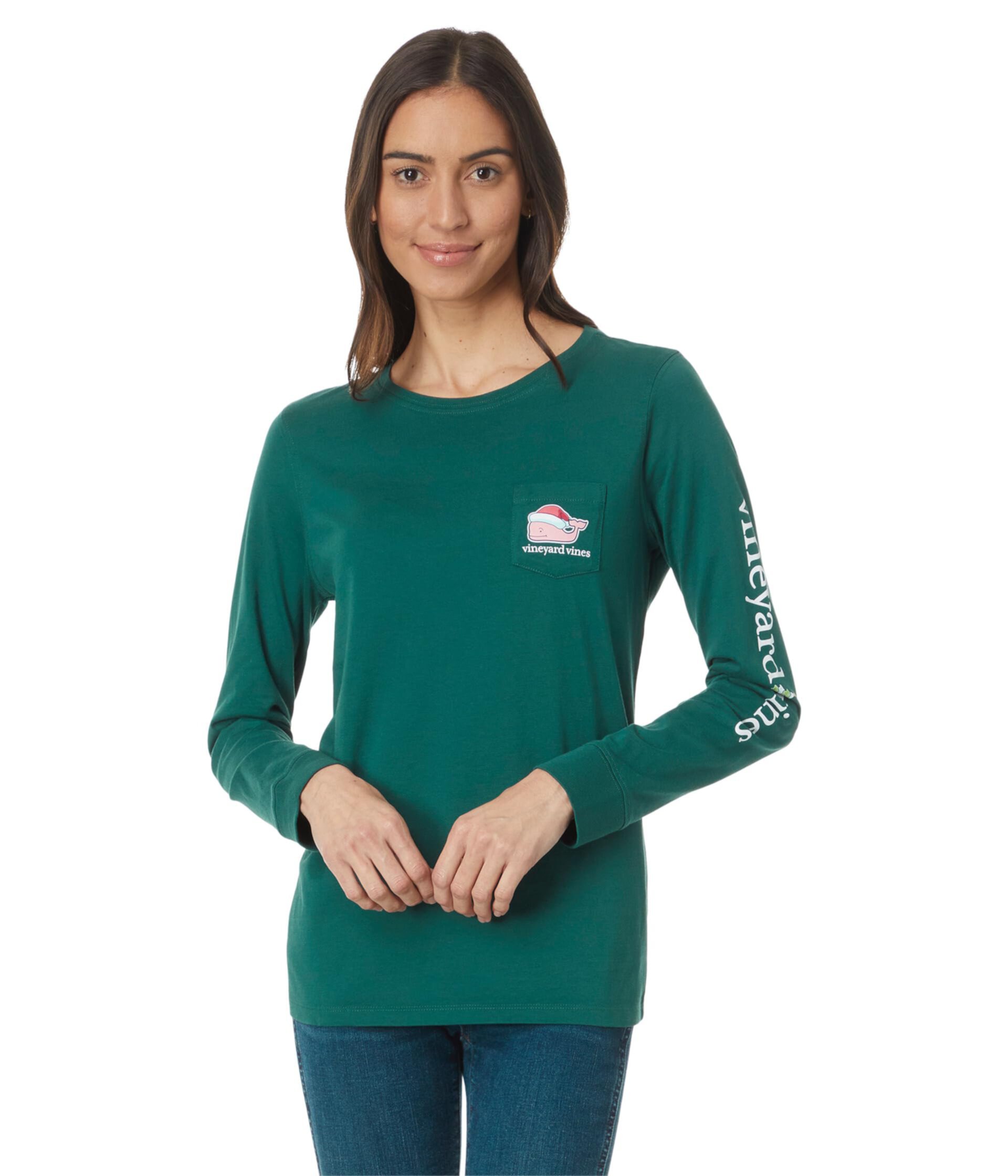 Женская Футболка Vineyard Vines Long Sleeve Pocket Tee Vineyard Vines