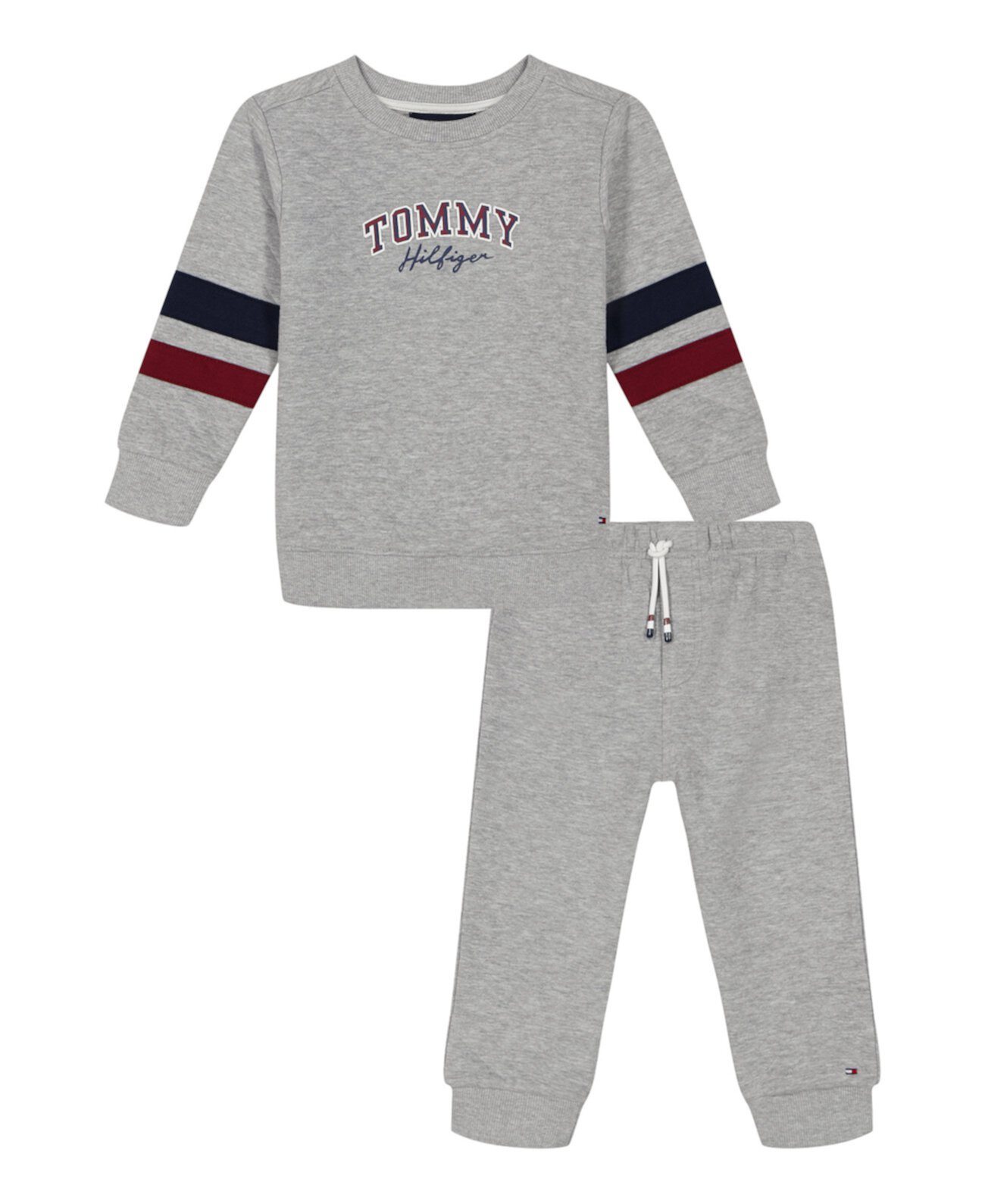 Baby Boy Quilted Fleece Logo Crewneck Sweatshirt And Joggers, 2-Piece Set Tommy Hilfiger