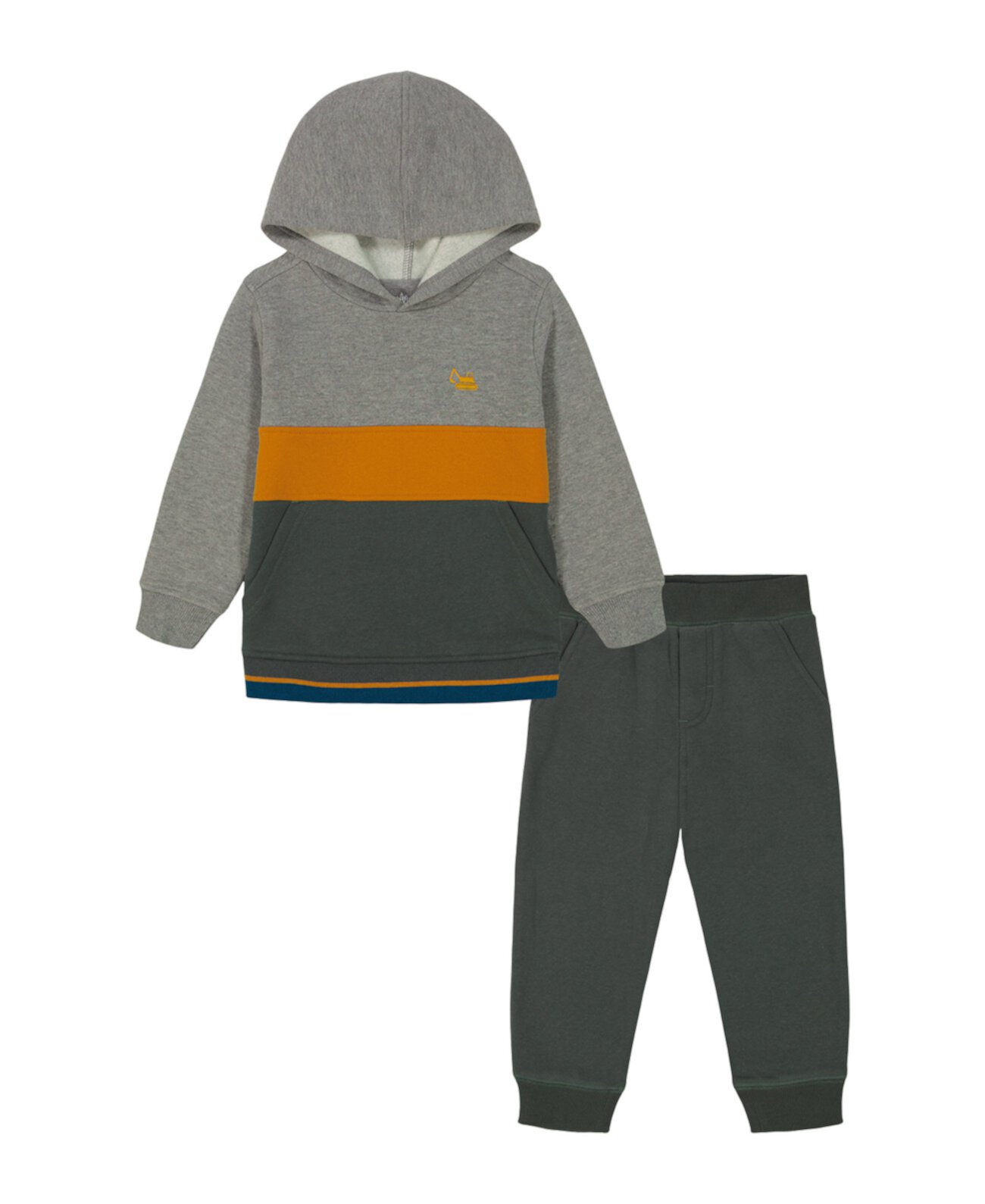 Baby Boys Fleece Pieced Stripe Heather Hoodie Joggers, 2Piece Set Kids Headquarters