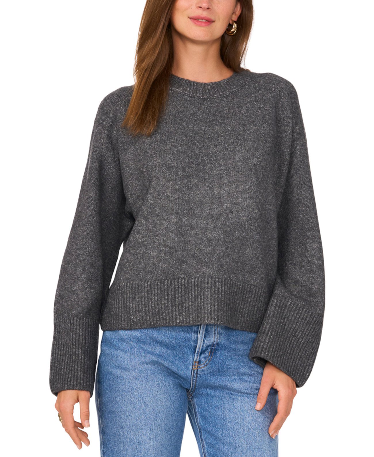 Women's Crewneck Raglan-Sleeve Sweater Vince Camuto