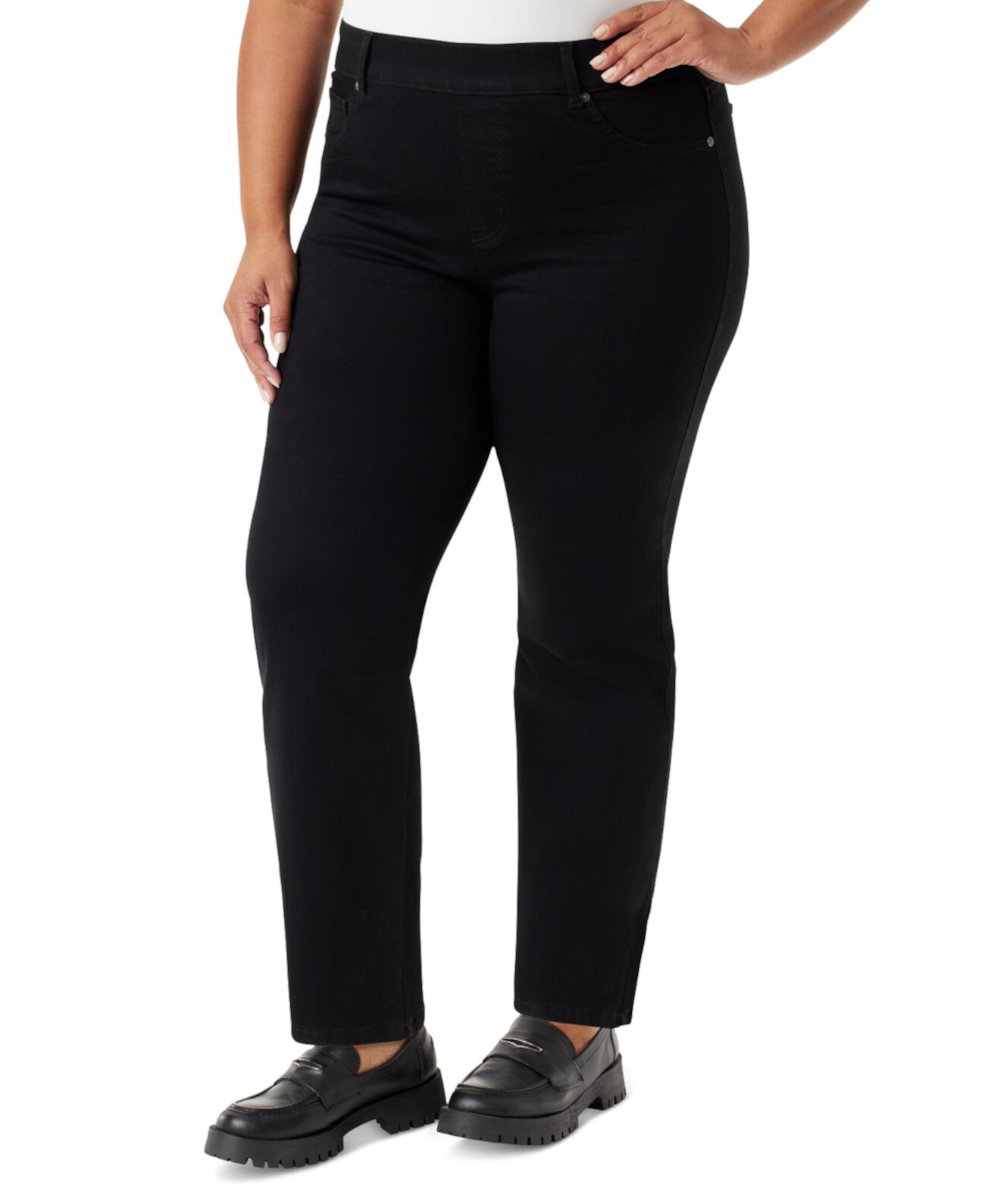 Plus Size Pull-On Straight-Leg Jeans Gloria Vanderbilt