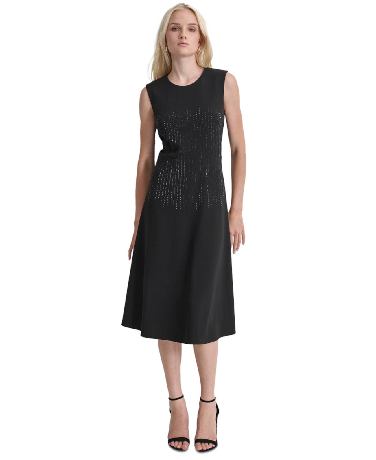 Women's Fit & Flare Rhinestone-Embellished Dress DKNY