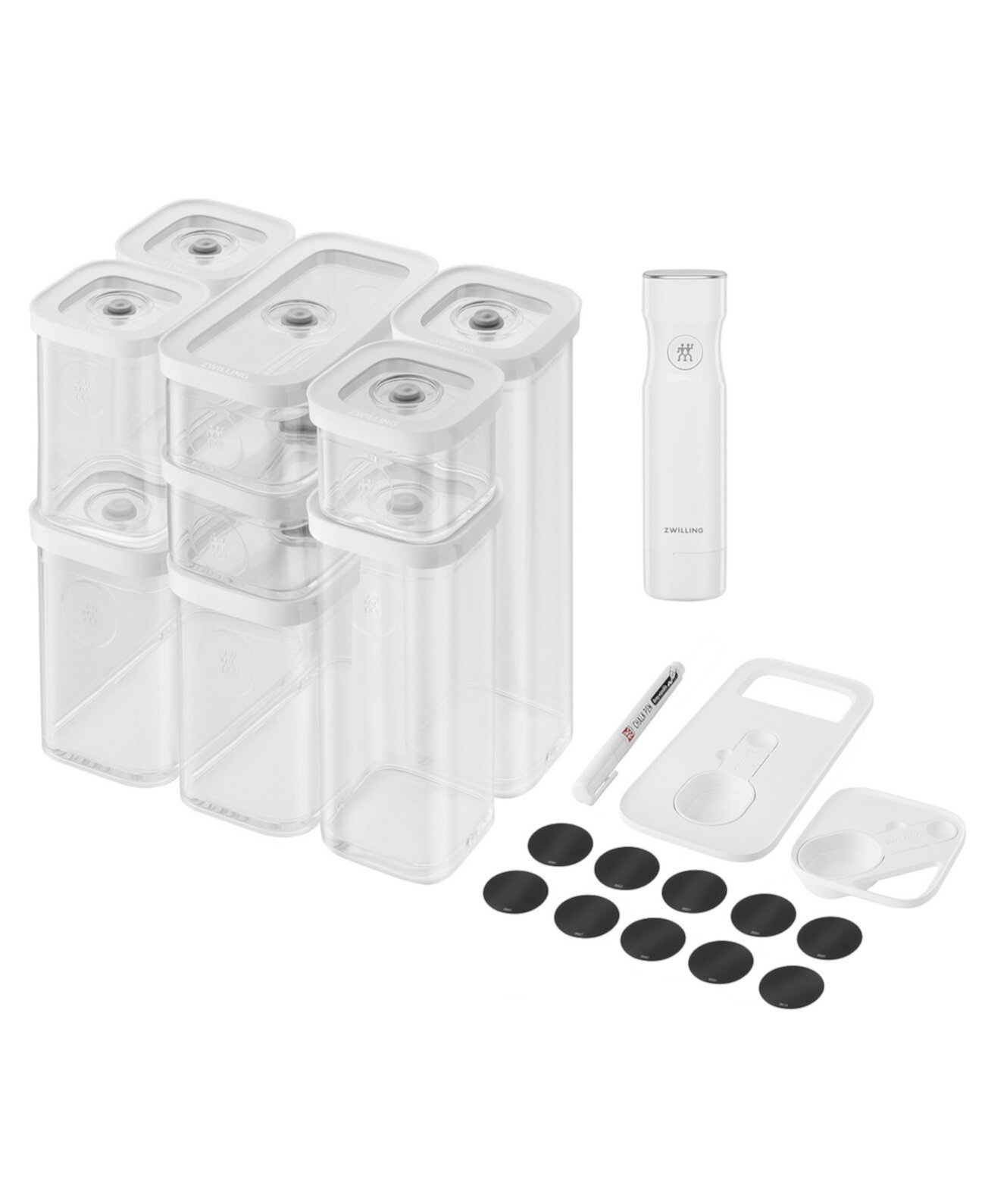 CUBE 12-Piece Small and Medium Food Storage Set with Vaccum Pump Zwilling