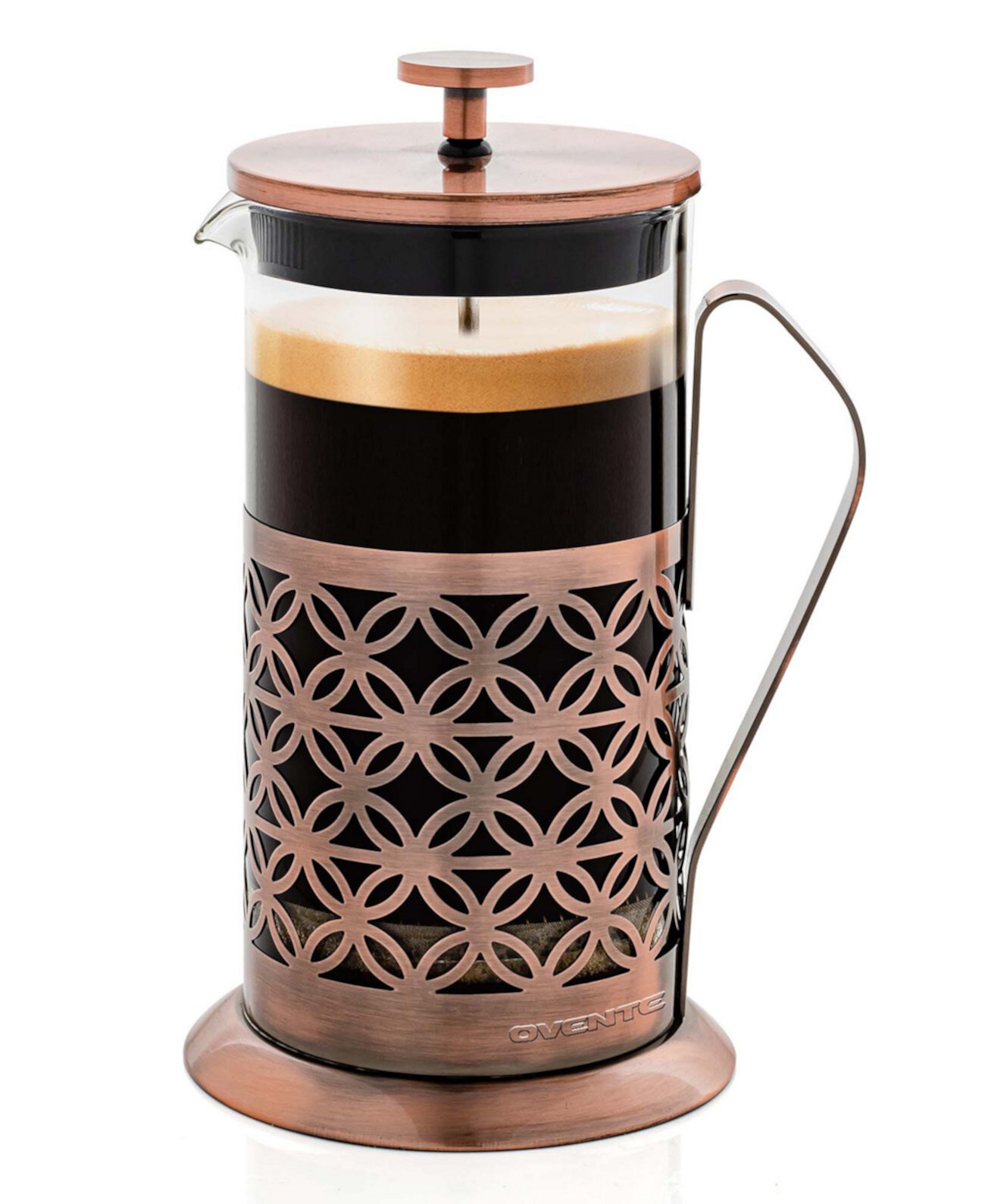 4 Inch, French Press Coffee & Tea Maker, Perfect for Hot & Cold Brew, Copper FSF34C OVENTE