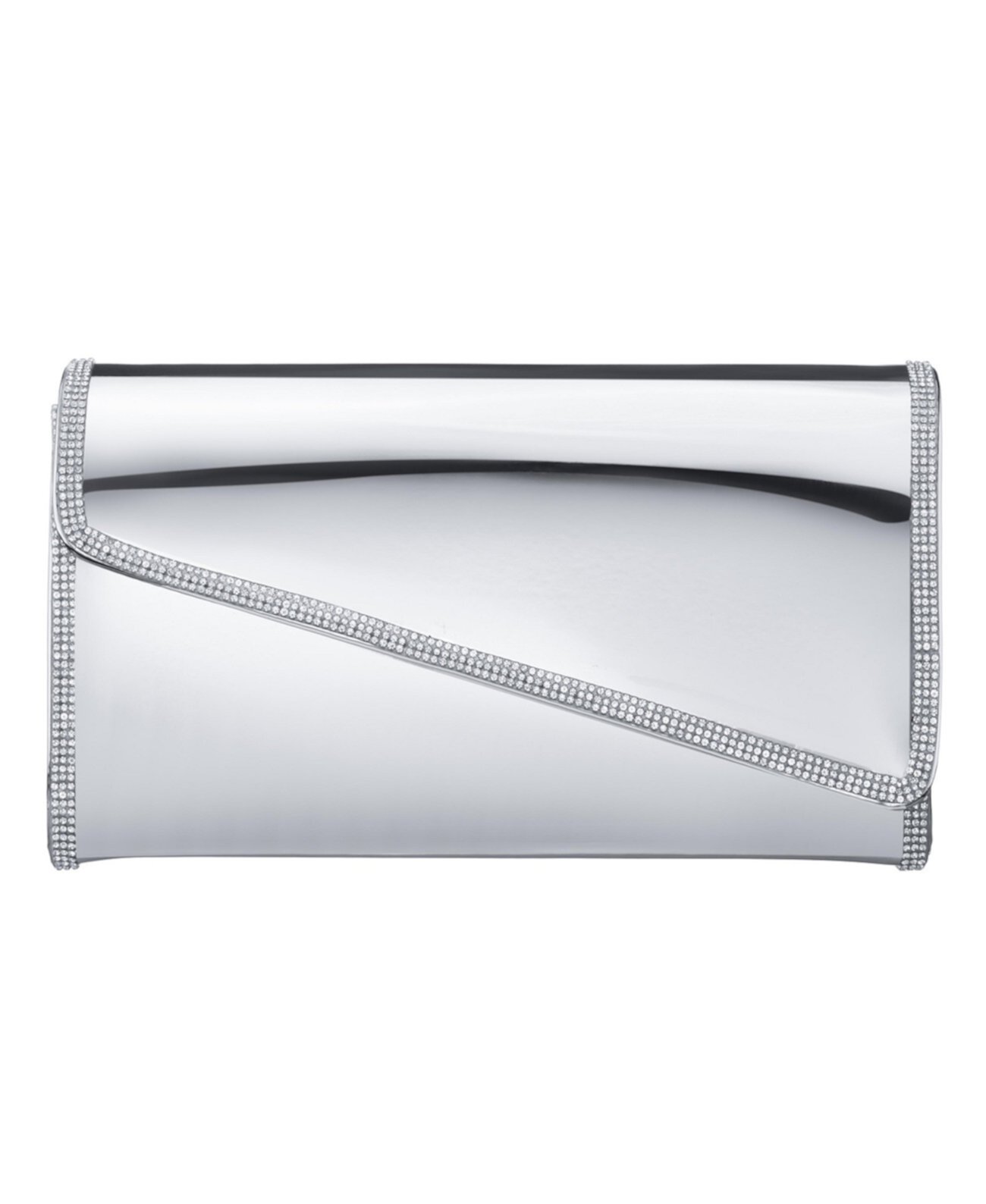 Сумка клатч Nina Asymmetrical Flap Crystal Trim Mirror Metallic Nina