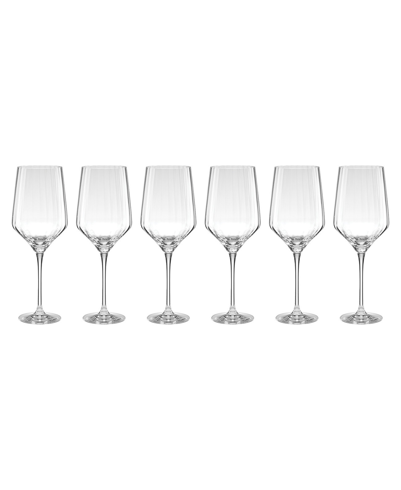 Tuscany Classics Angled Optic Wine Glasses, Set Of 6 Lenox