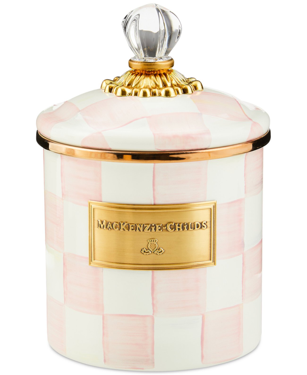 Rosy Check Enameled Steel Small Canister MacKenzie-Childs