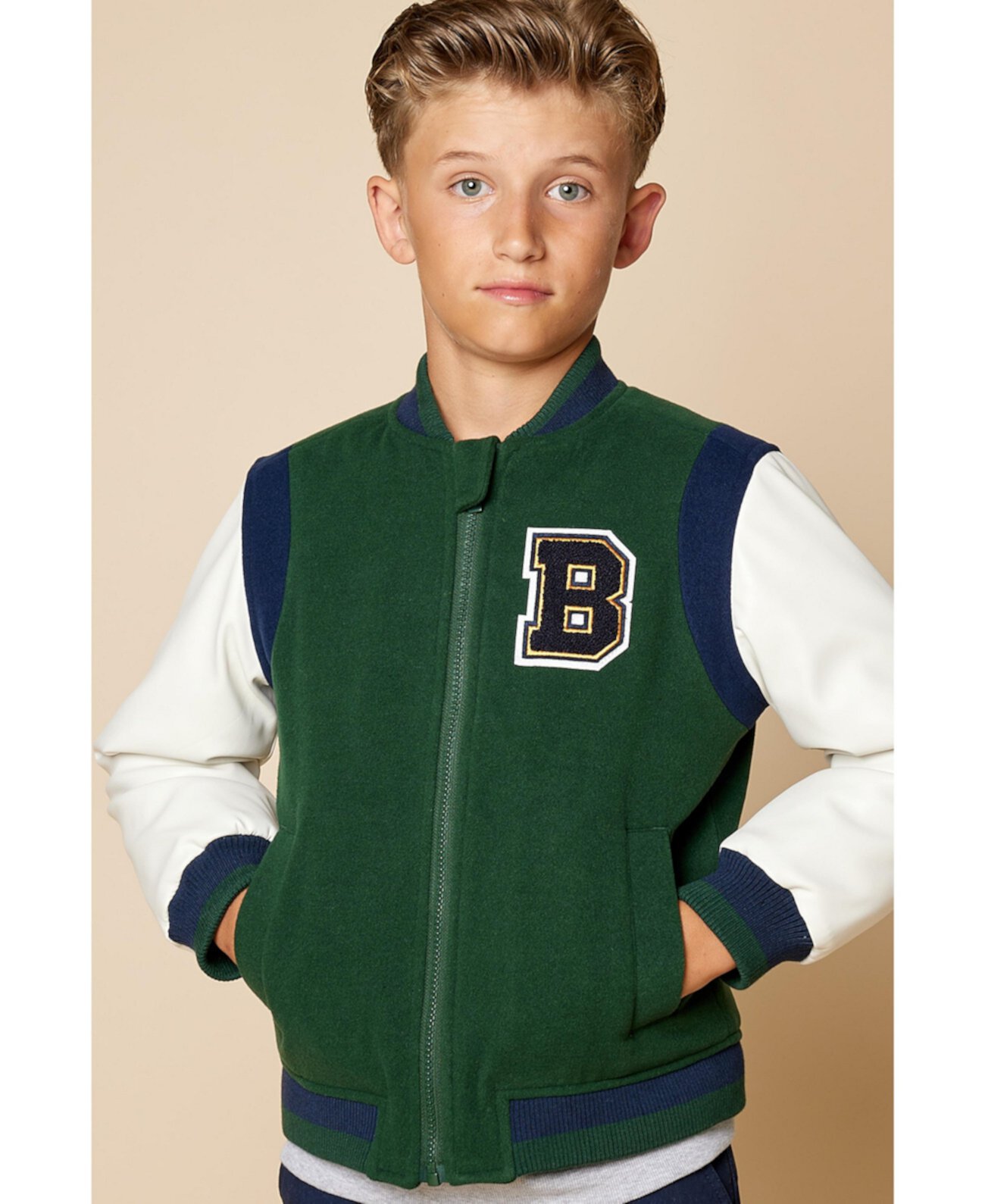 Мальчиковая Ветровка Brooks Brothers Big Boys Woven Varsity Jacket Brooks Brothers