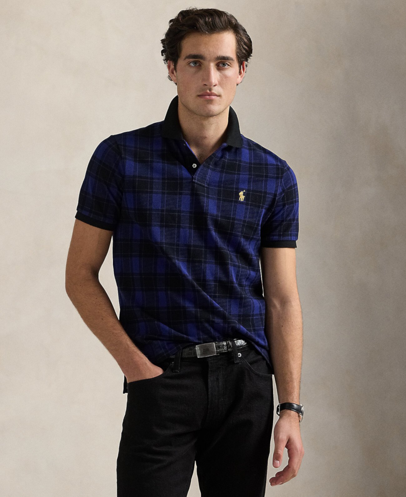 Мужская Поло рубашка Polo Ralph Lauren Custom Slim Fit в клетку Polo Ralph Lauren