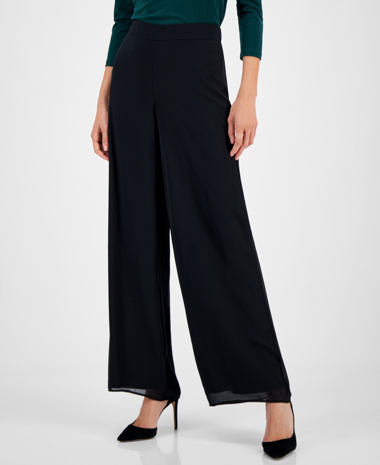 Women's High-Rise Pull-On Wide-Leg Pants Anne Klein