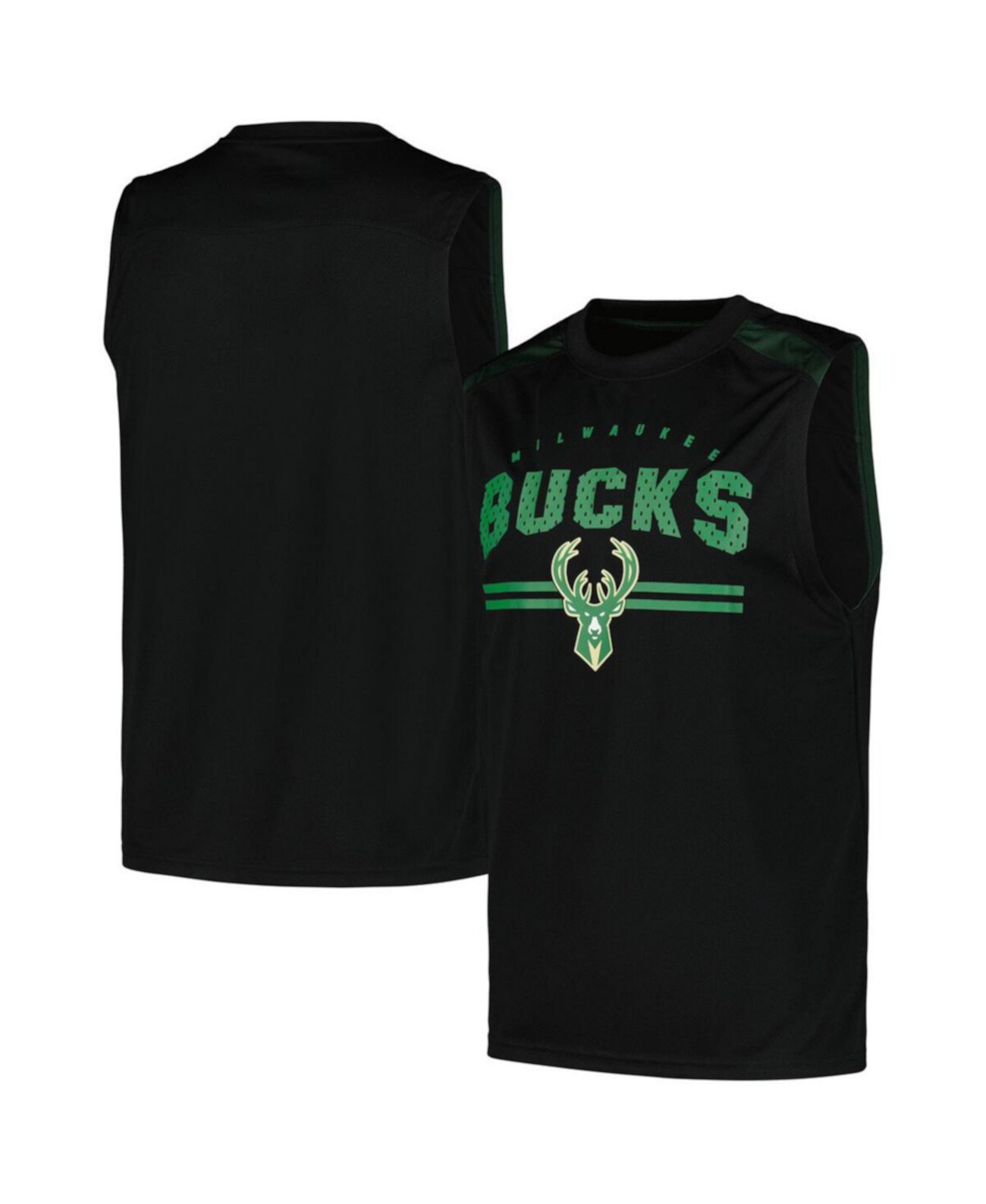 Men's Black Milwaukee Bucks Birdseye Muscle Tank Top Fanatics