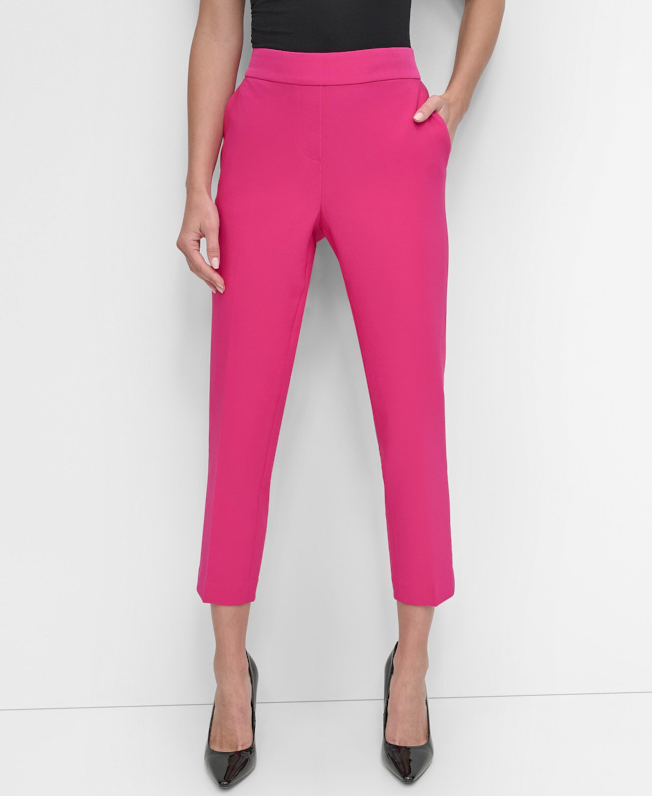 Women's Elastic-Back Pull-On Ankle Pants DKNY