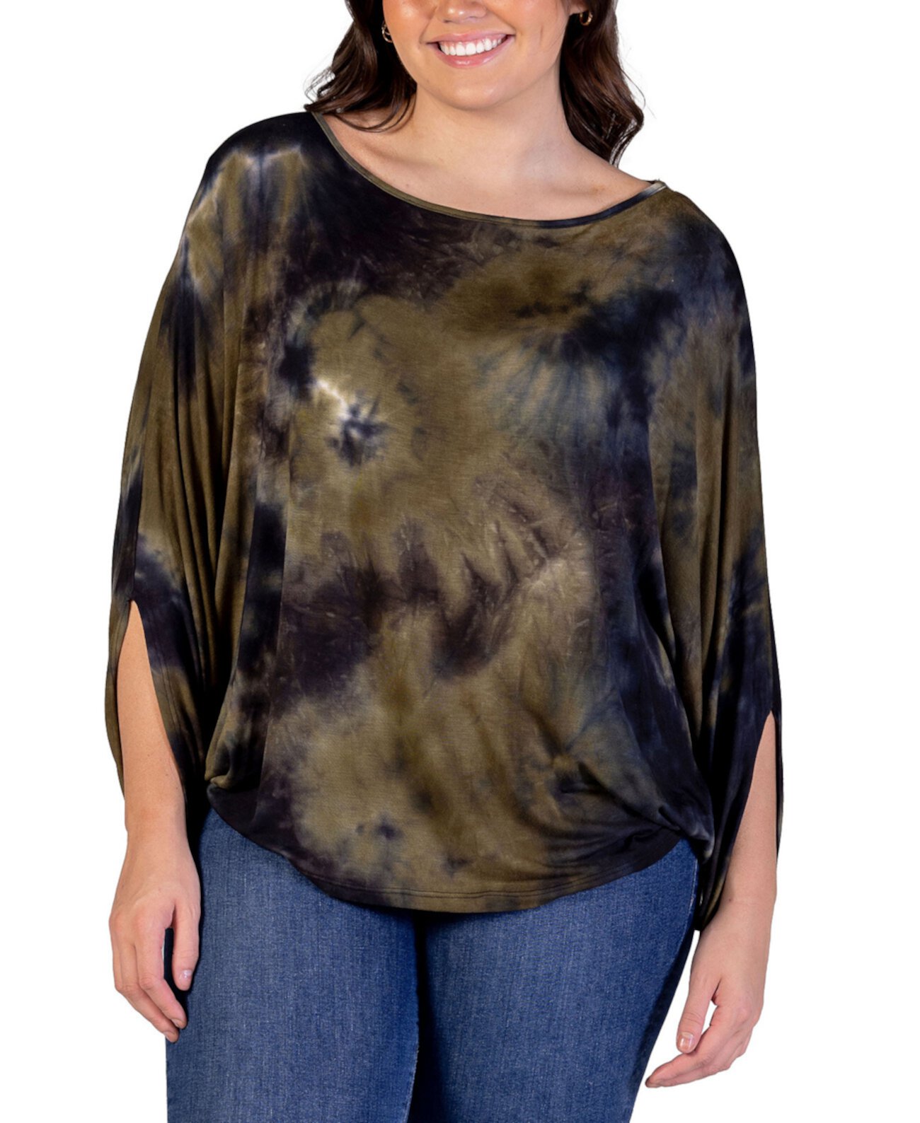 Plus Size Tie Dye Relaxed Fit Top 24Seven Comfort