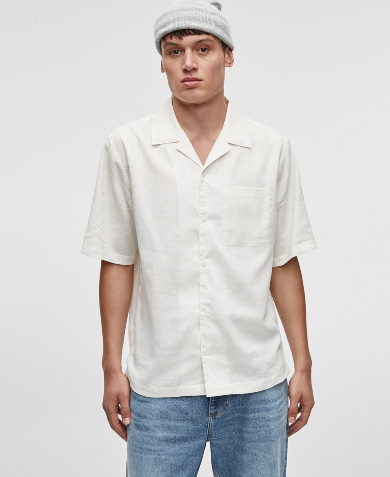 Men's Textured Short Sleeve Button-Front Shirt, Exclusively at Macy's Mode of One