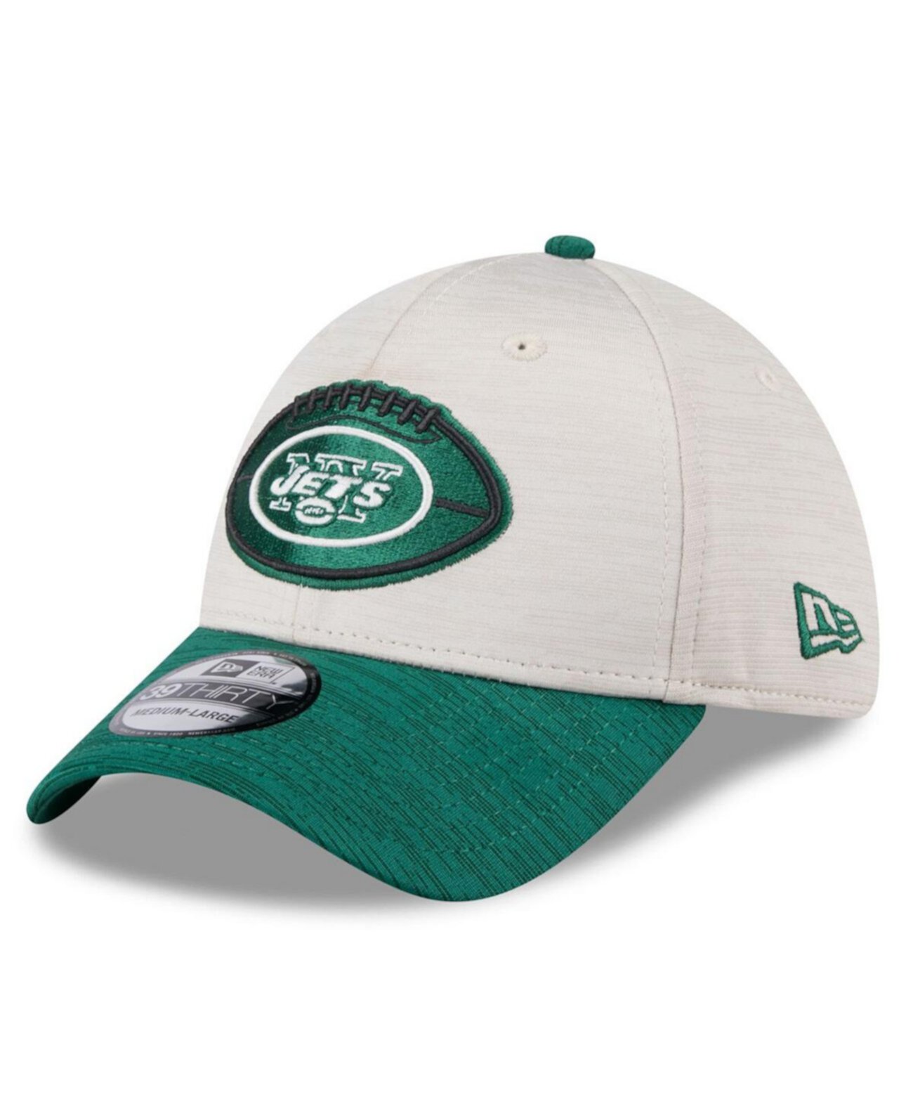 Men's Stone/Green New York Jets 2024 Sideline Historic 39THIRTY Flex Hat New Era