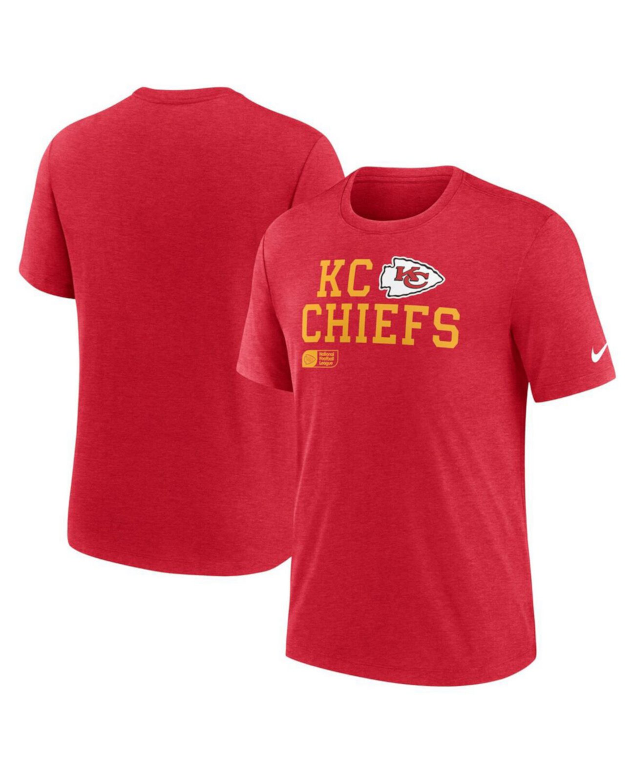 Men's Red Kansas City Chiefs Overlap Lockup Tri-Blend T-Shirt Nike