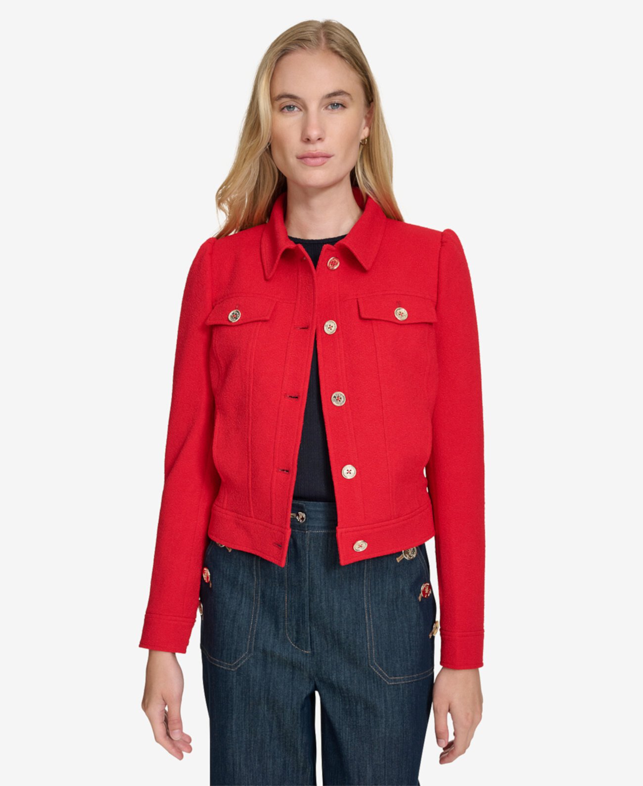 Women's Textured Button-Front Jacket Tommy Hilfiger