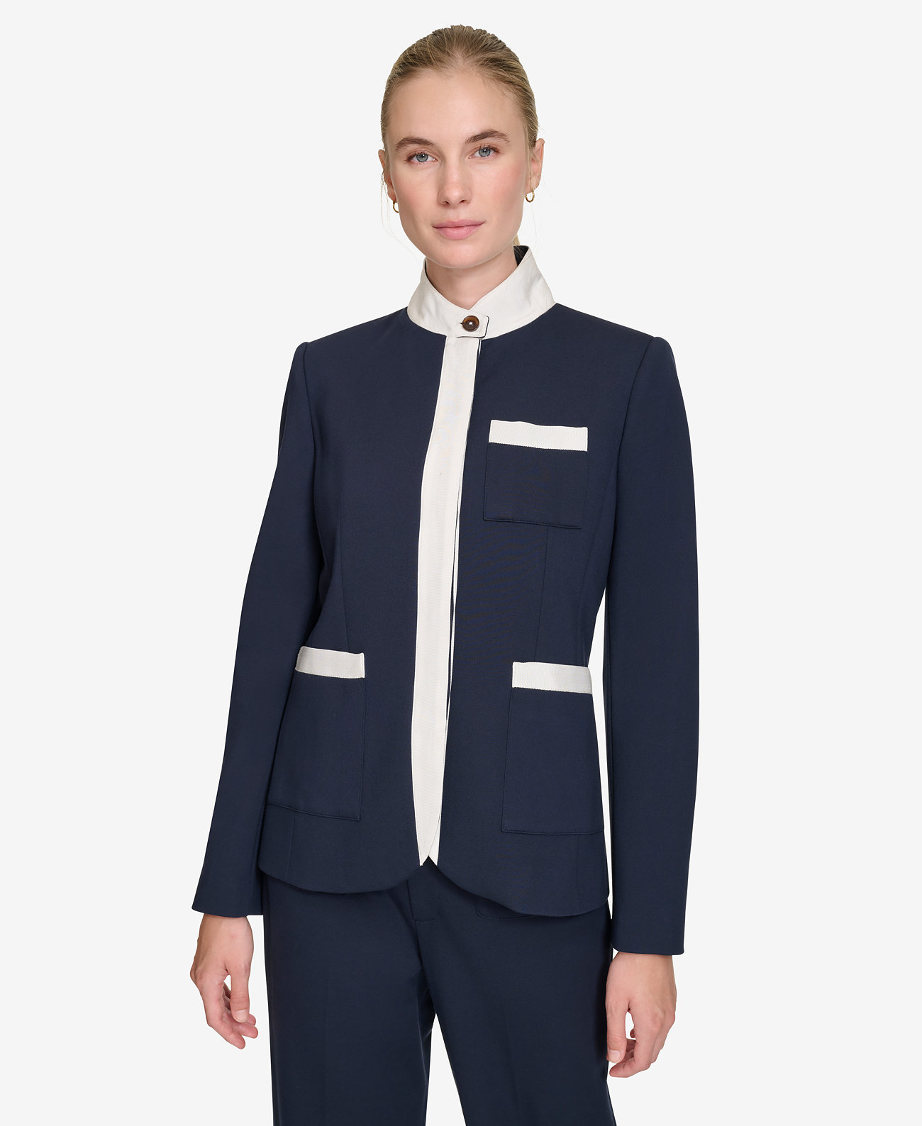 Women's Contrast Stand-Collar Blazer Tommy Hilfiger