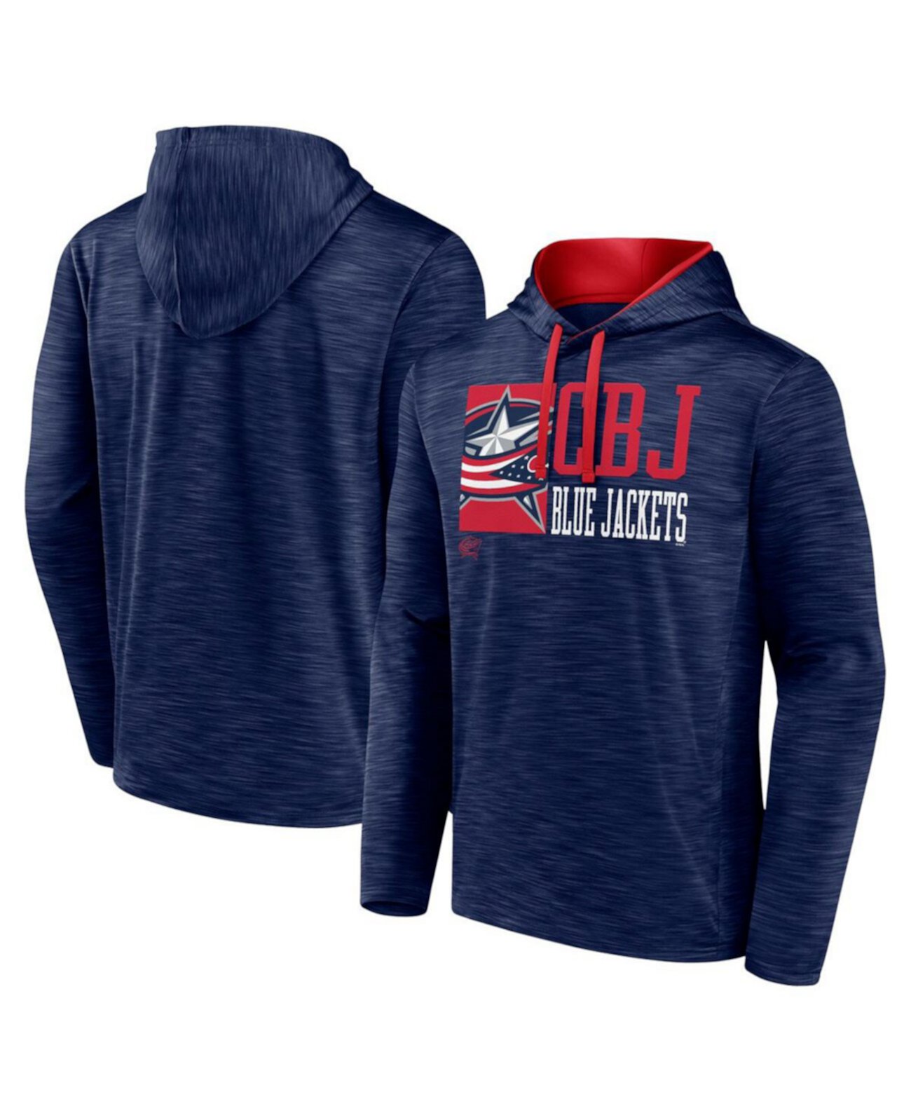 Men's Navy Columbus Blue Jackets Never Quit Pullover Hoodie Fanatics