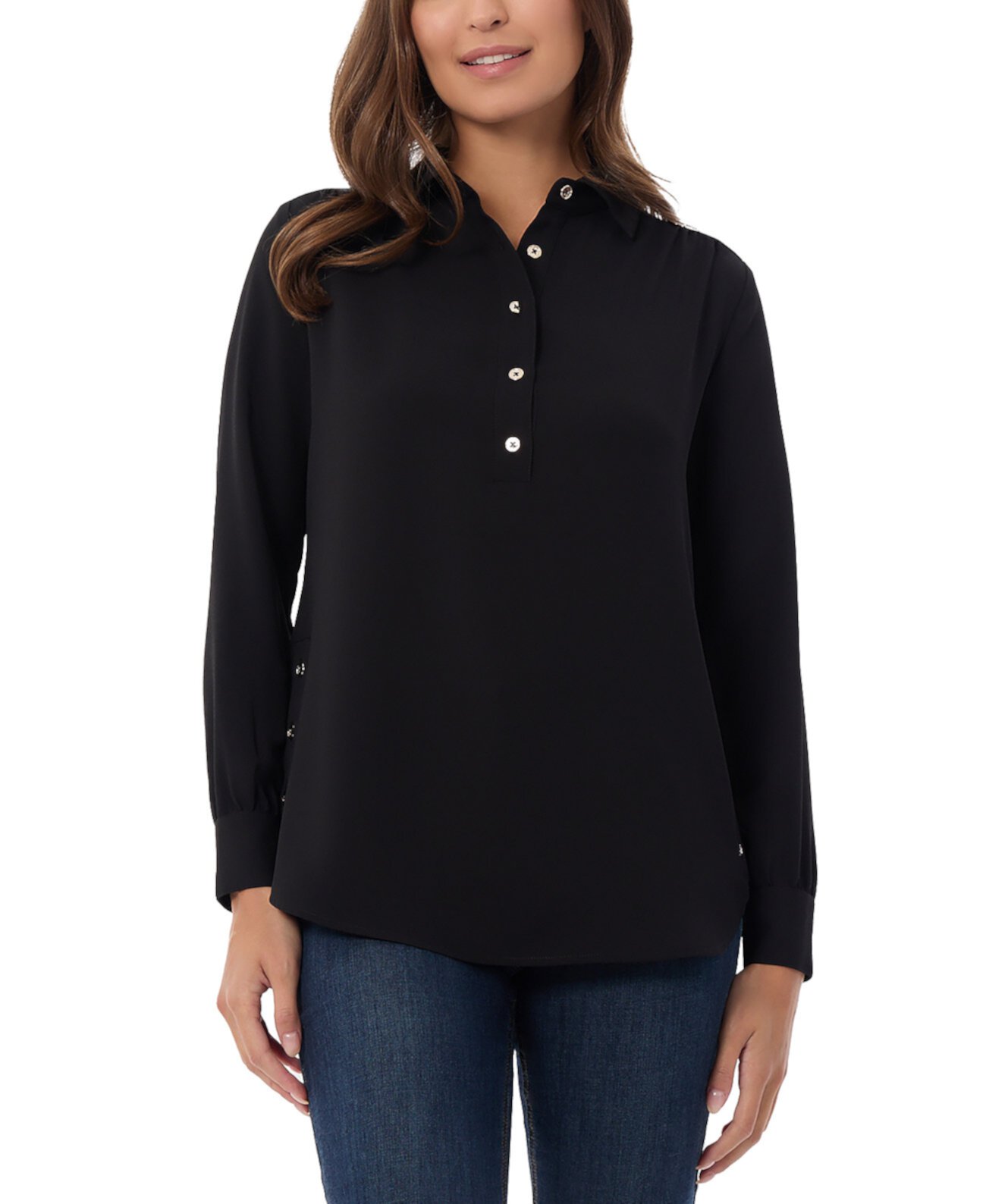 Women's Side-Button Shirttail Top Jones New York