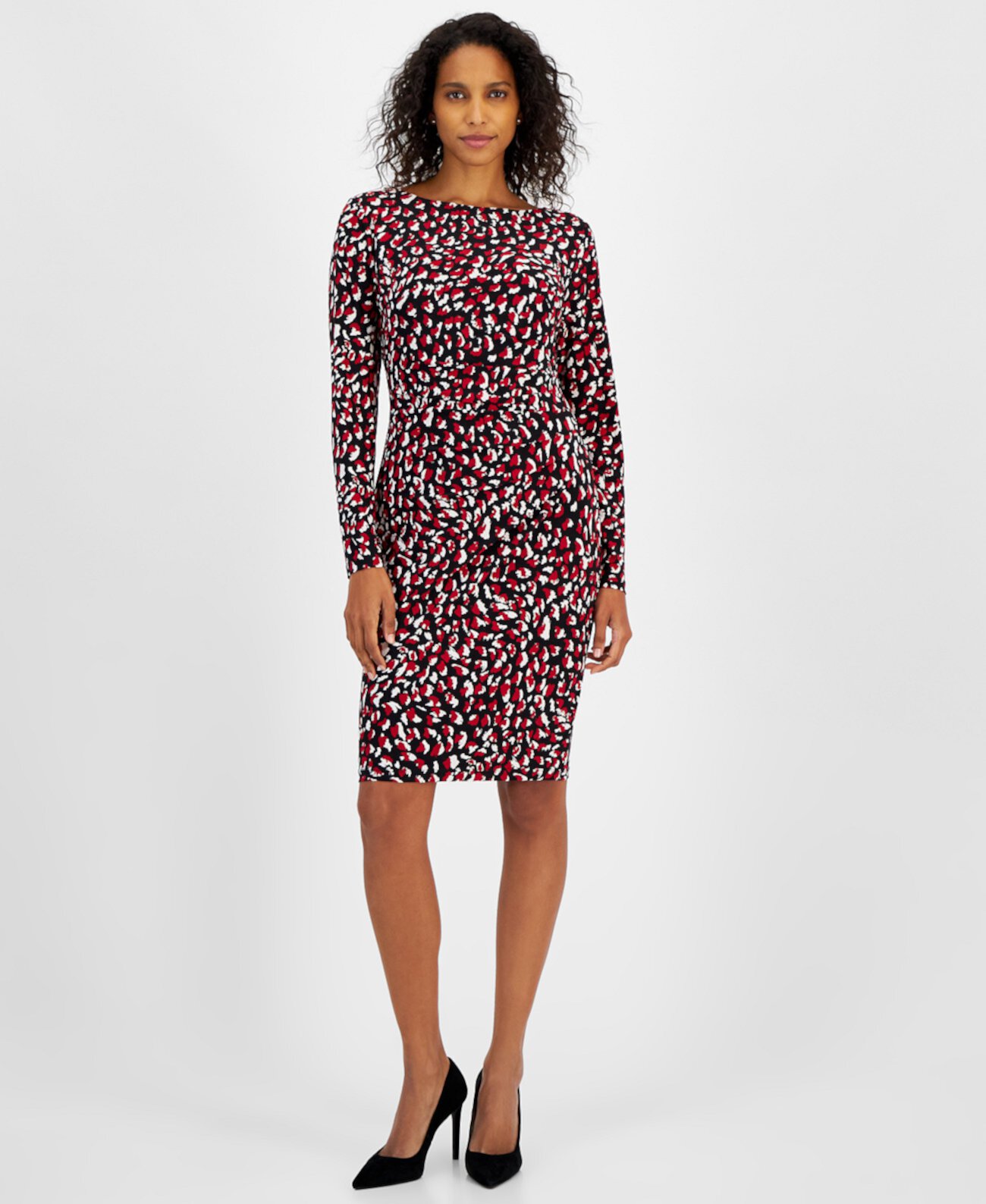 Women's Printed Long-Sleeve Sheath Dress, Regular & Petite Sizes Kasper