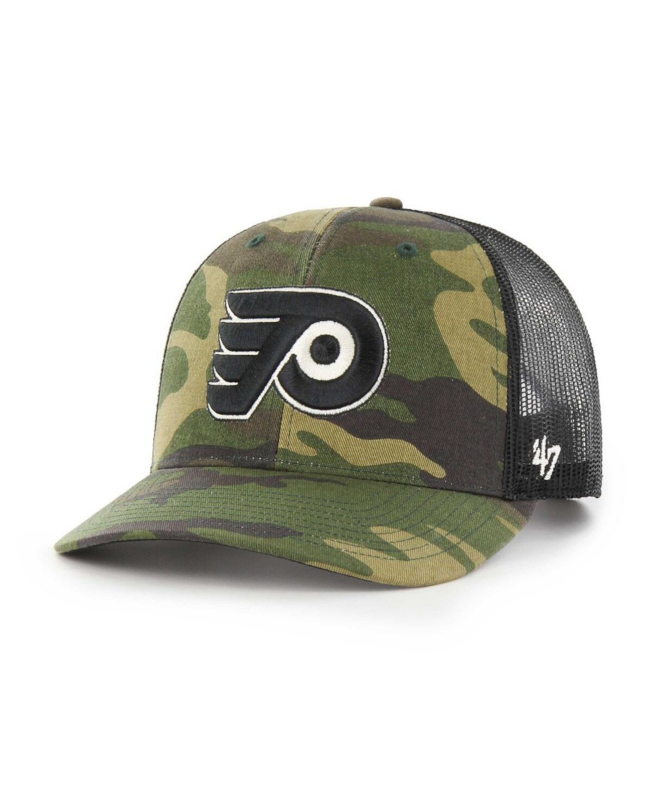 Men's Camo, Black Philadelphia Flyers Trucker Snapback Hat '47 Brand