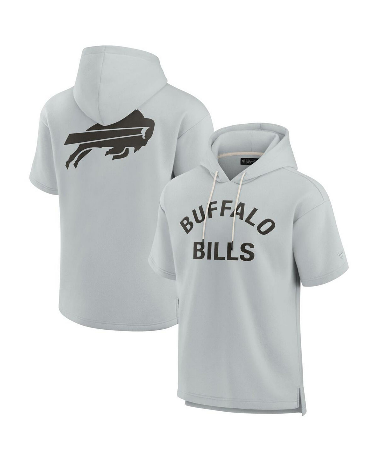 Men's and Women's Gray Buffalo Bills Elements Super Soft Fleece Short Sleeve Pullover Hoodie Fanatics