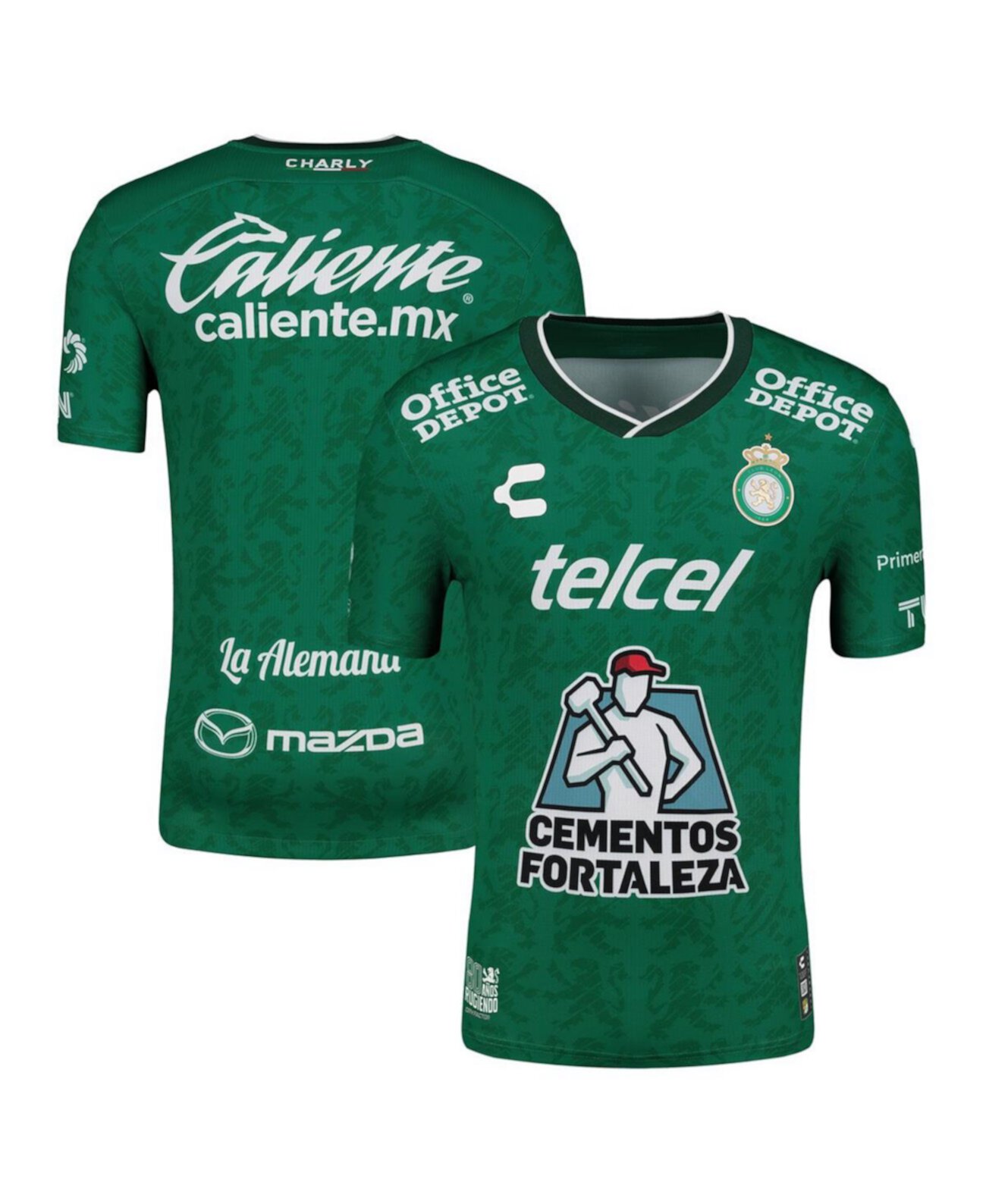 Men's Green/White Club Leon 2024/25 Home Authentic Jersey CHARLY