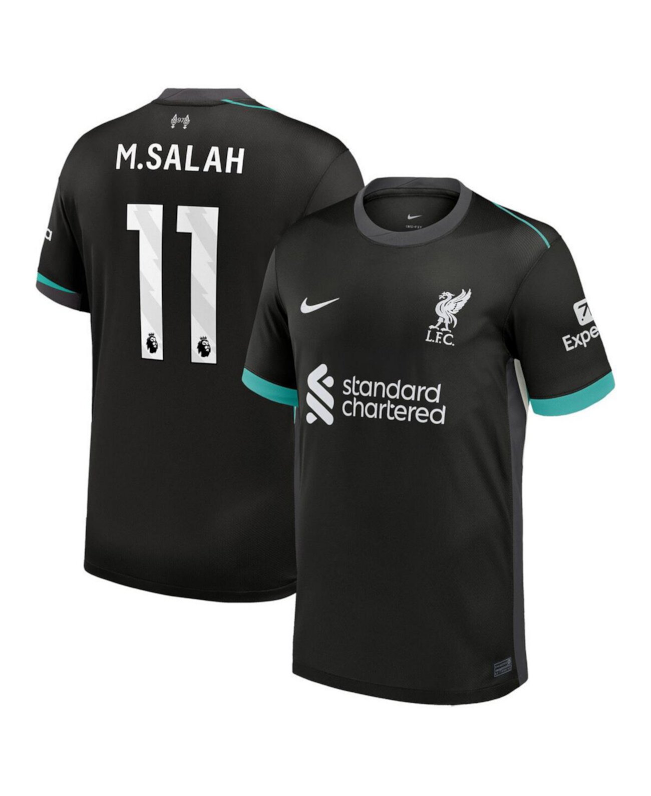 Men's Mohamed Salah Forest Green Liverpool 2024/25 Away Replica Jersey Nike