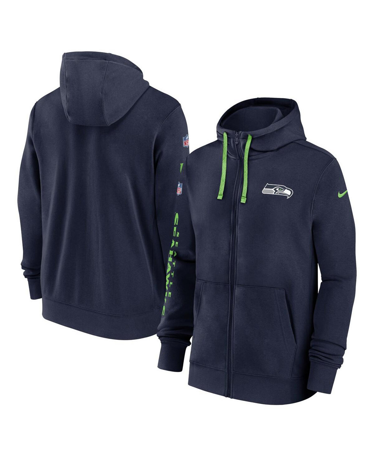 Мужское Худи Nike Seattle Seahawks 2024 Sideline Club Full-Zip Nike