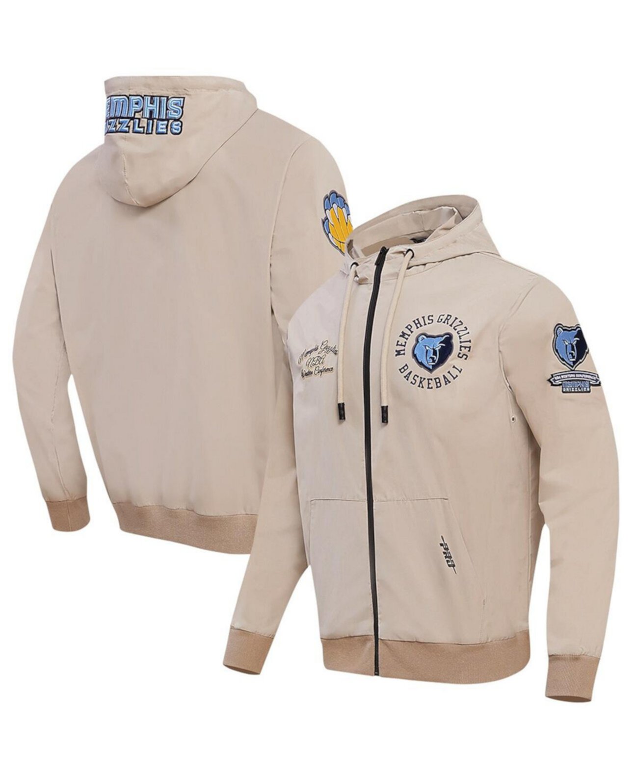 Men's Khaki Memphis Grizzlies Hybrid Full-Zip Hoodie Pro Standard