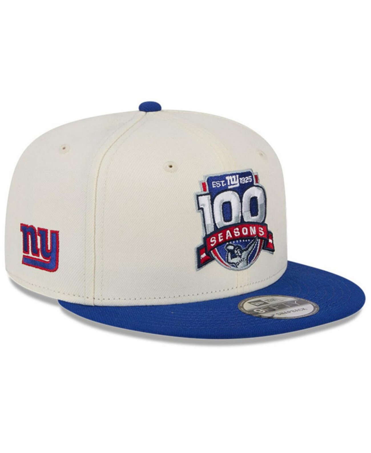 Men's Cream/Royal New York Giants 100th Season Two-Tone 9FIFTY Snapback Hat New Era