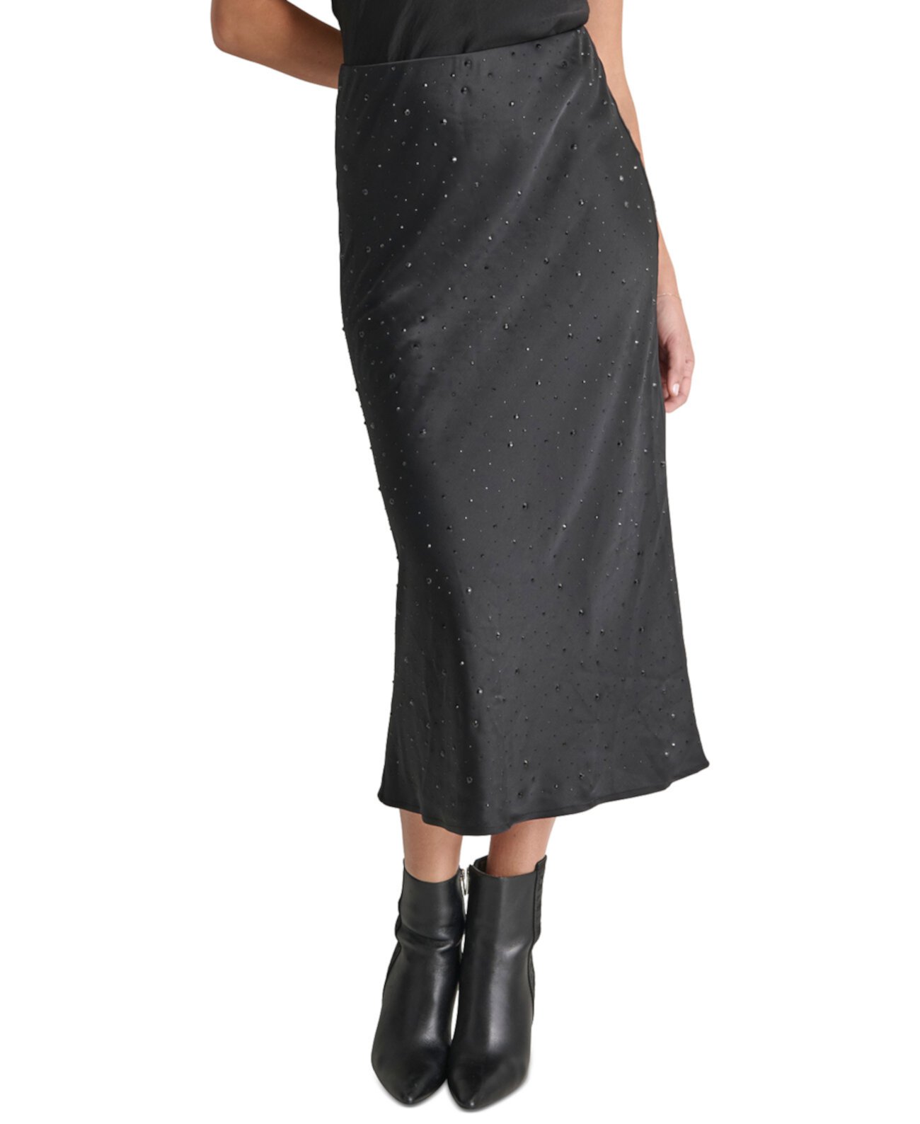 Women's Rhinestone Midi Slip Skirt DKNY