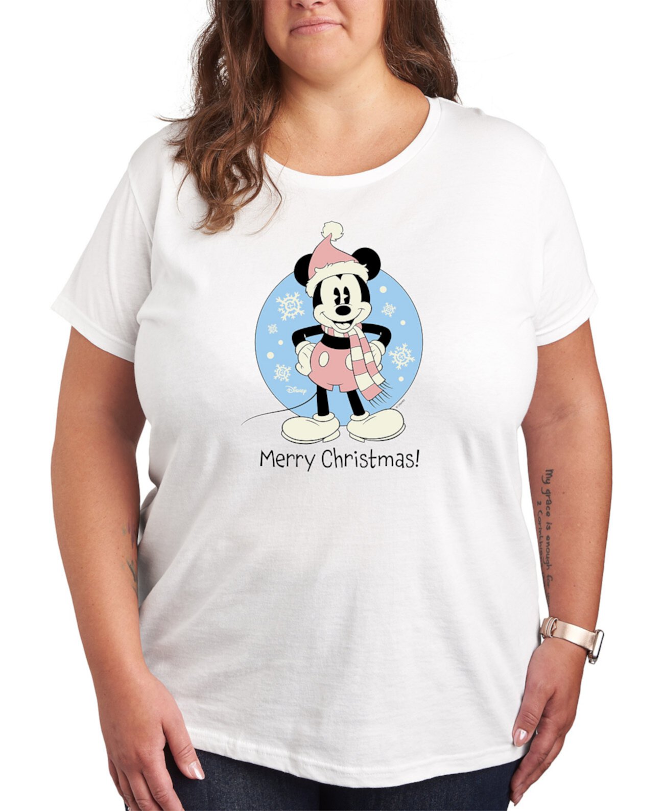 Mickey Plus Size Merry Christmas Graphic T-shirt Hybrid Apparel