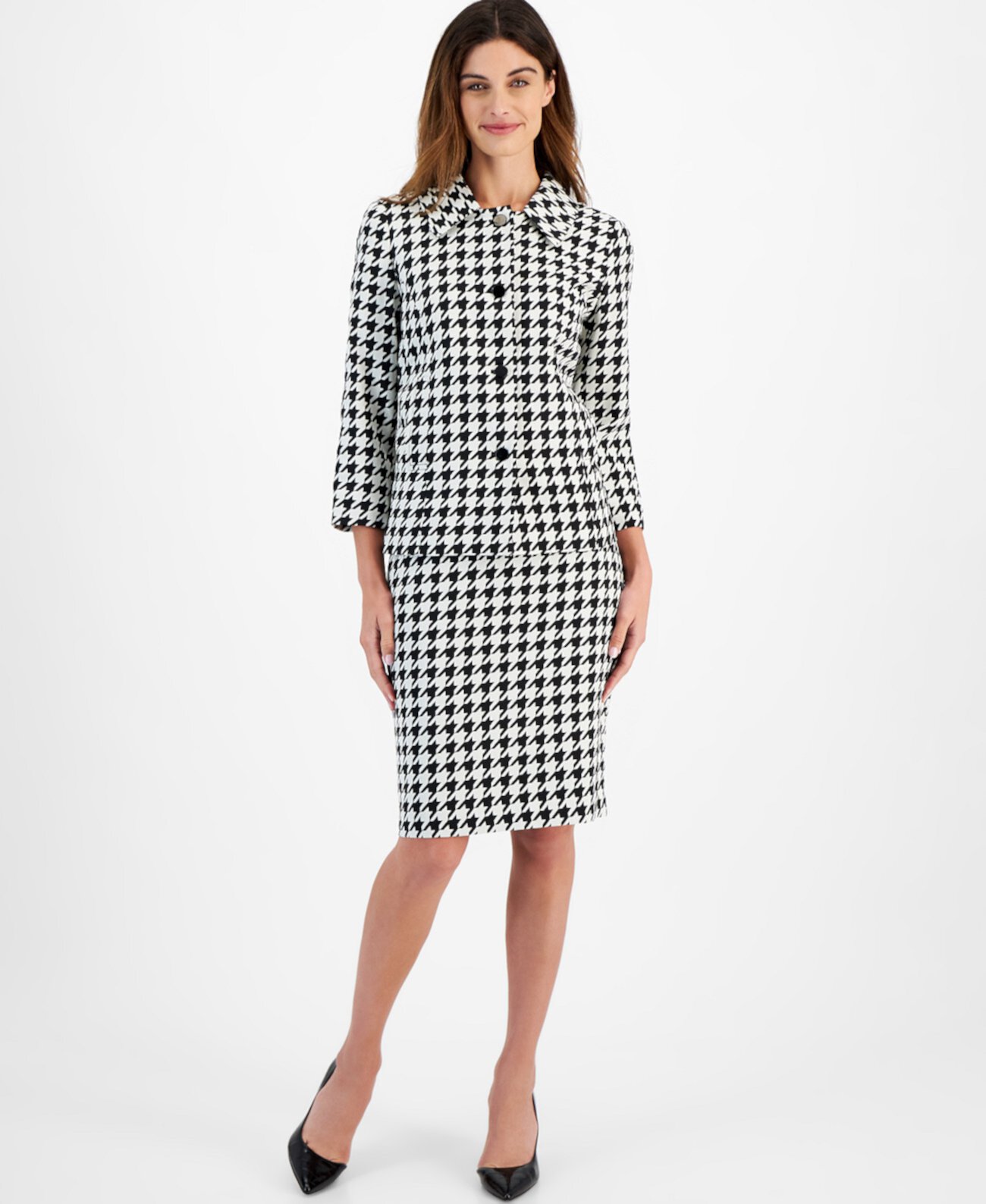 Spread Collar Jacket & Pencil Skirt Suit, Regular & Petite Le Suit