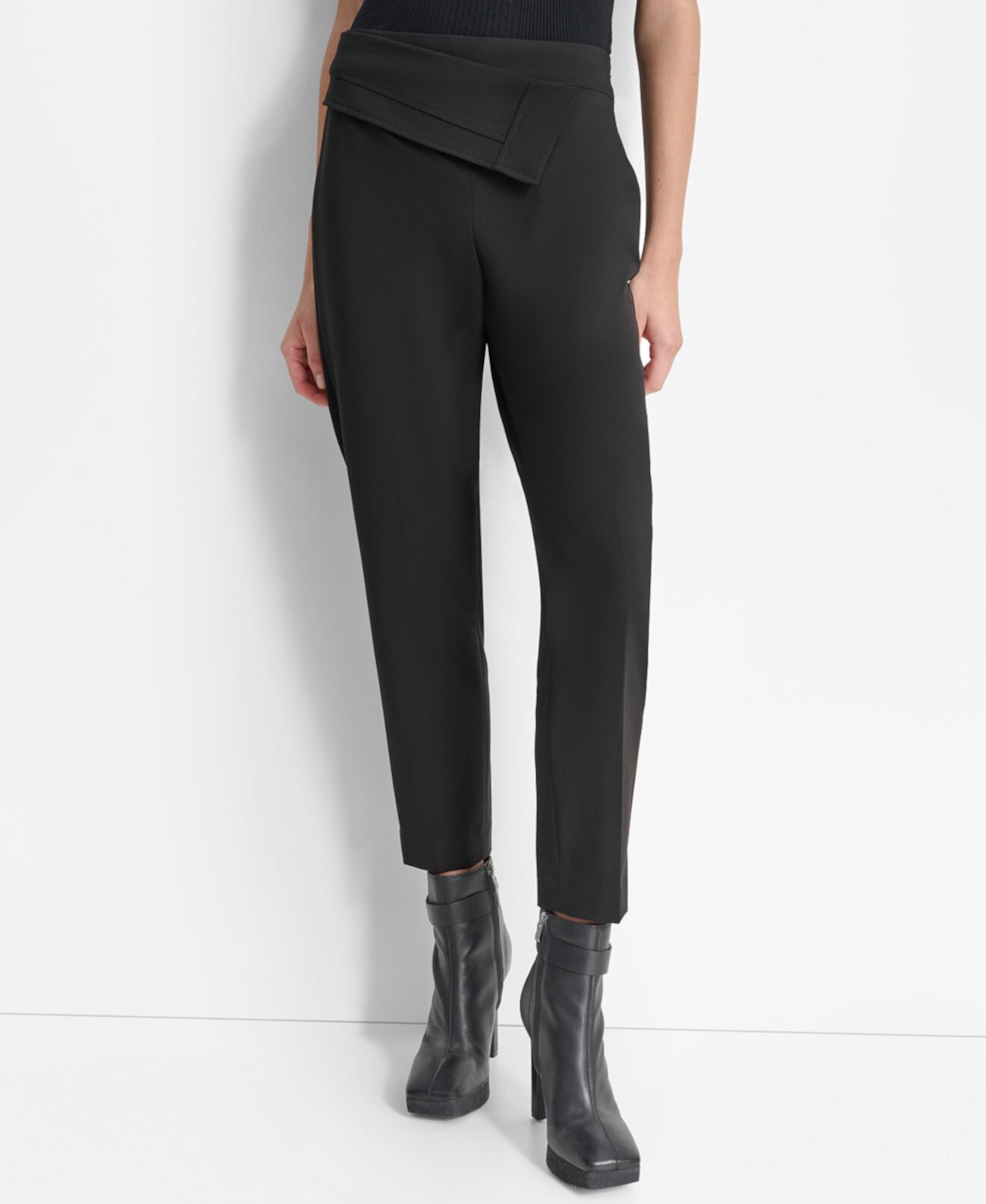 Women's Pyrn Foldover-Waist Ankle Pants DKNY