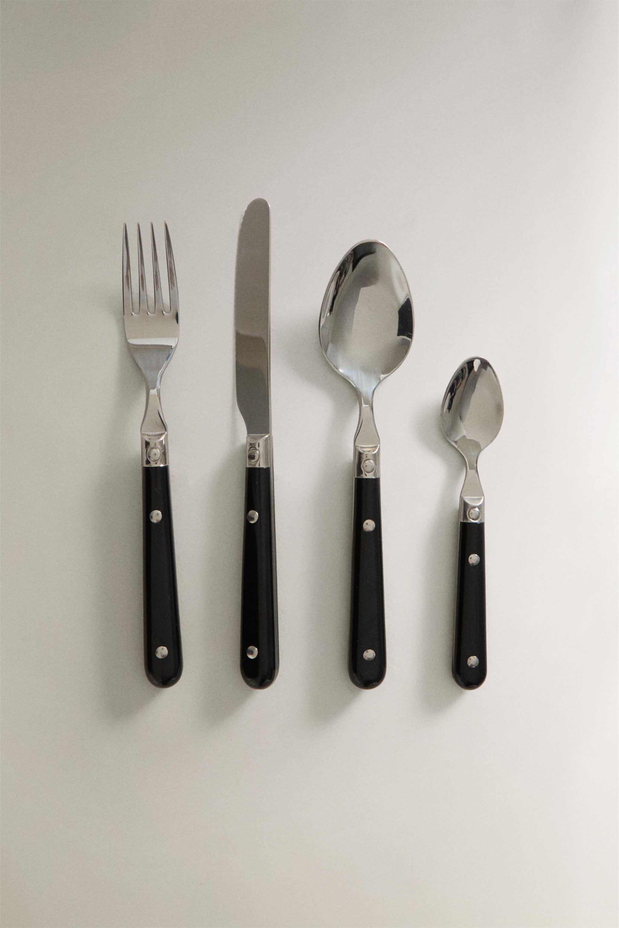 4-PIECE FLATWARE SET WITH COLORED HANDLE (SET OF 4) Zara Home