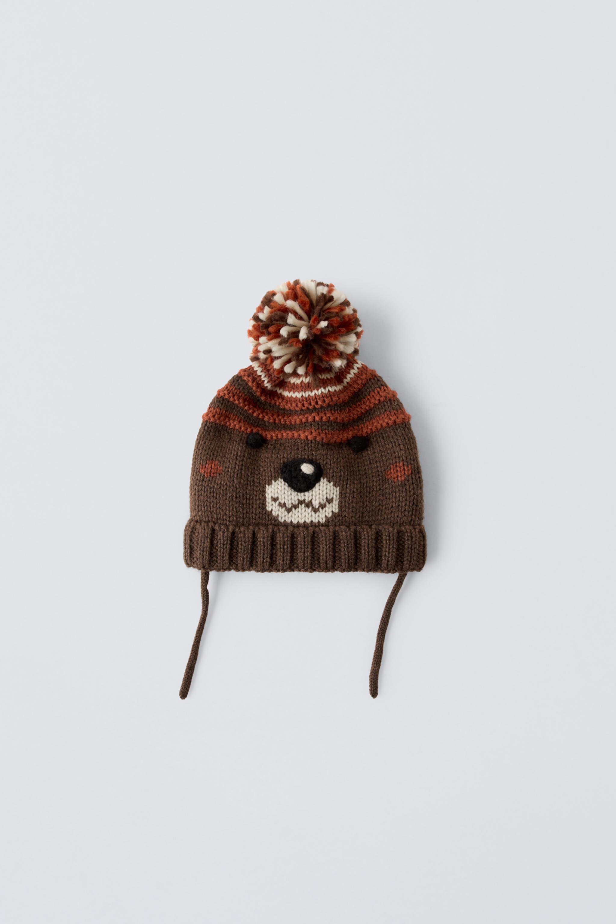 Шапка бини ZARA BEAR KNIT HAT ZARA