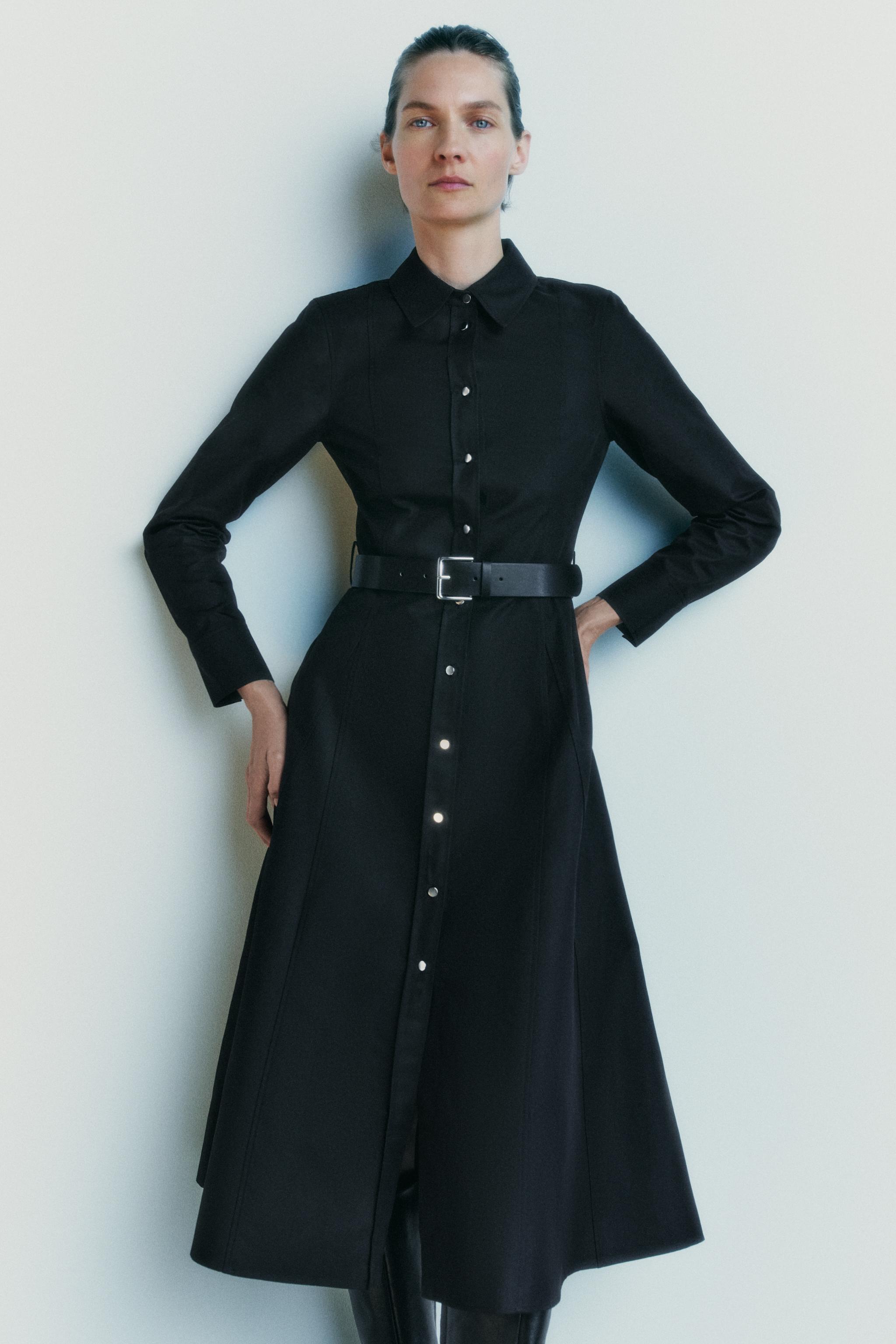 Женское Платье футболки-рубашки Zara BELTED SHIRTDRESS ZW COLLECTION ZARA