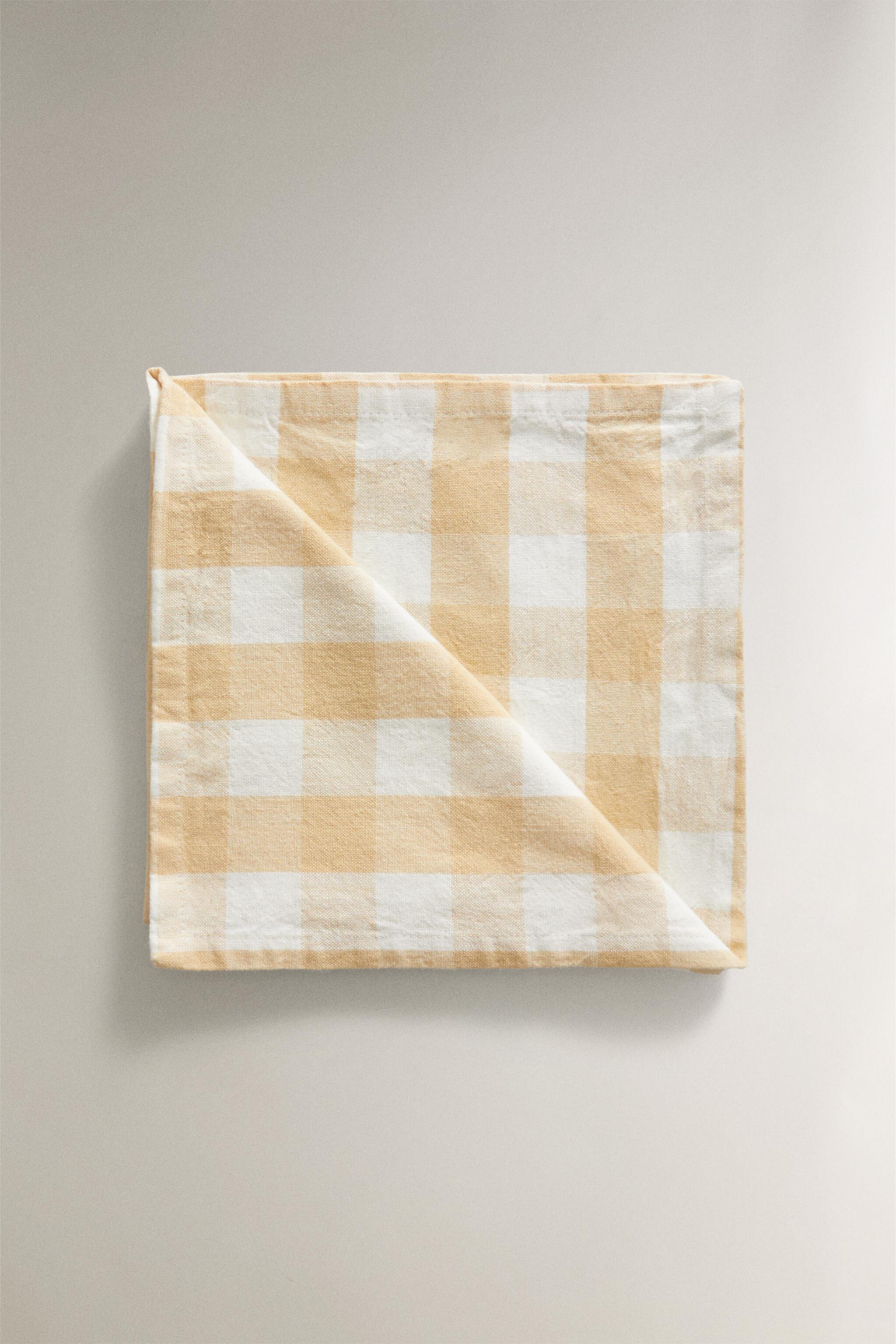 CHECK COTTON NAPKINS (PACK OF 2) Zara Home