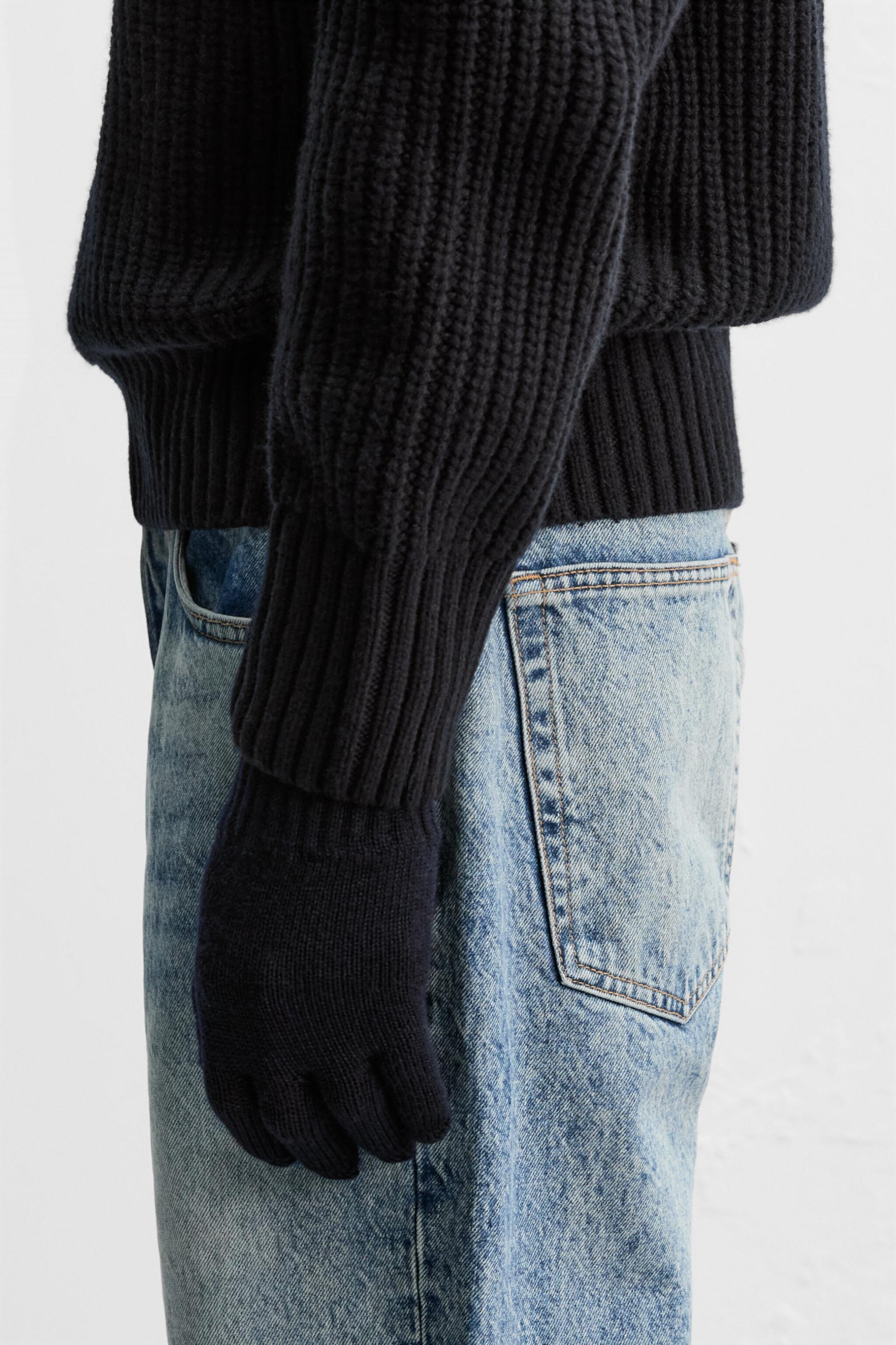 Зимние перчатки ZARA KNIT WOOLEN GLOVES ZARA