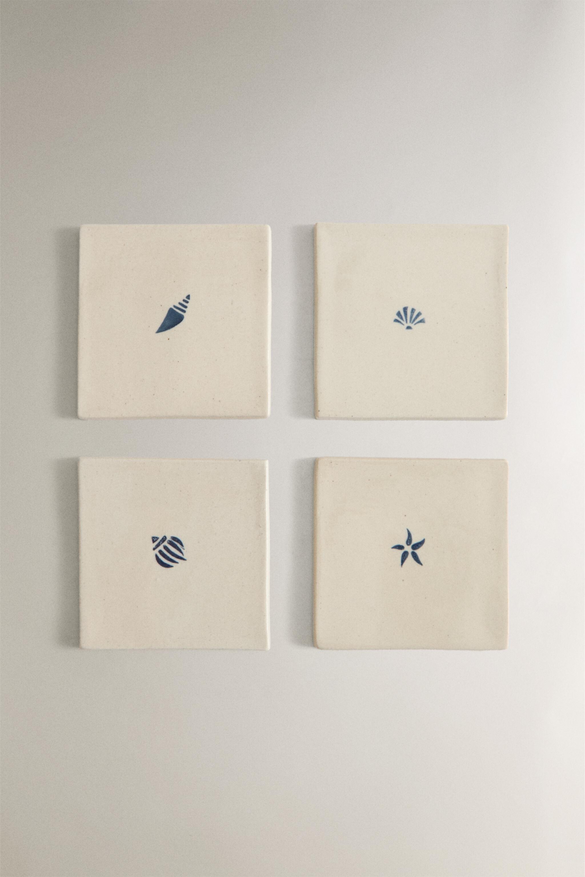 PACK OF SEA CREATURES STONEWARE COASTERS (PACK OF 4) Zara Home