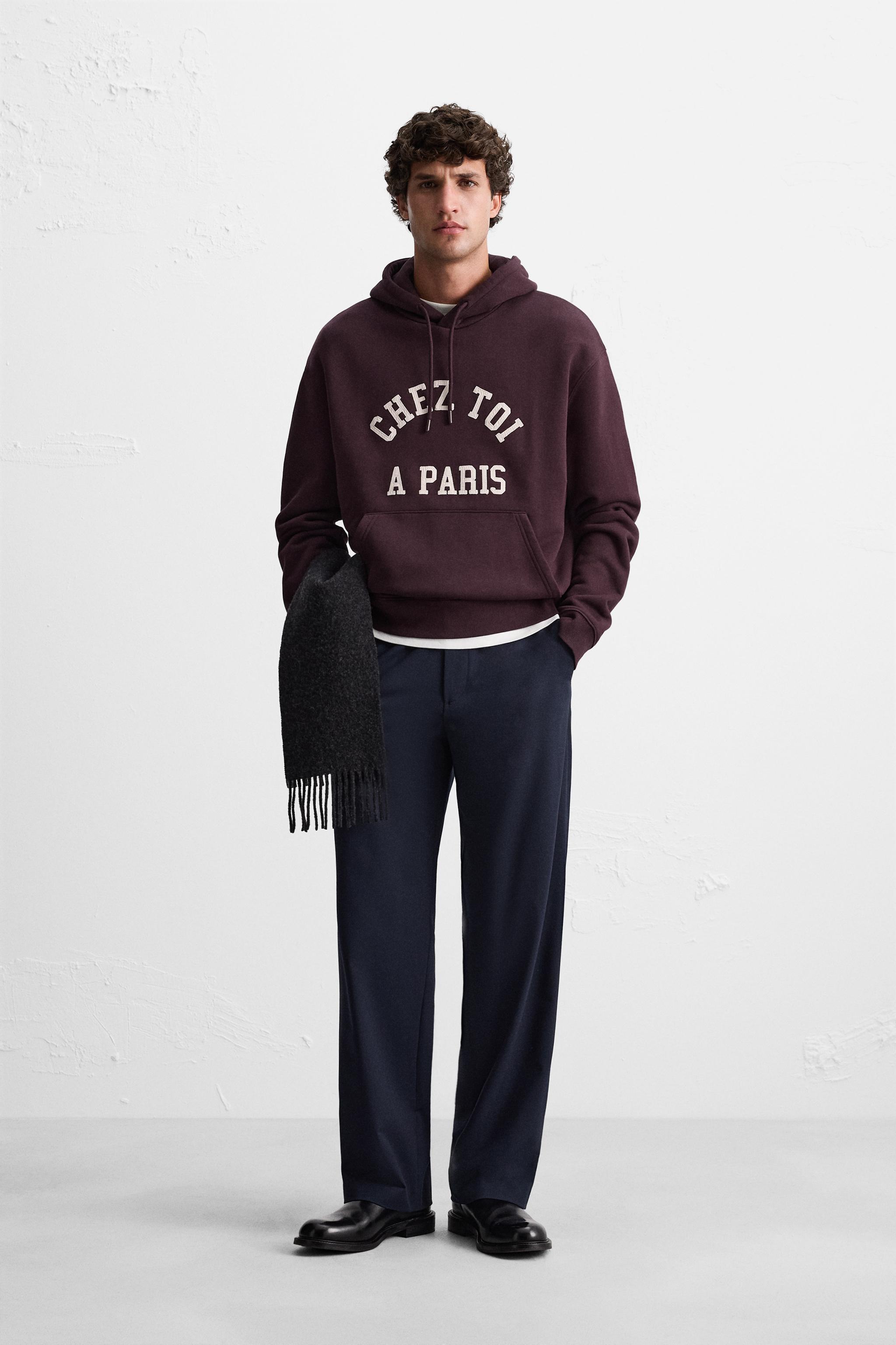 Мужская Толстовка ZARA PATCH TEXT SWEATSHIRT ZARA