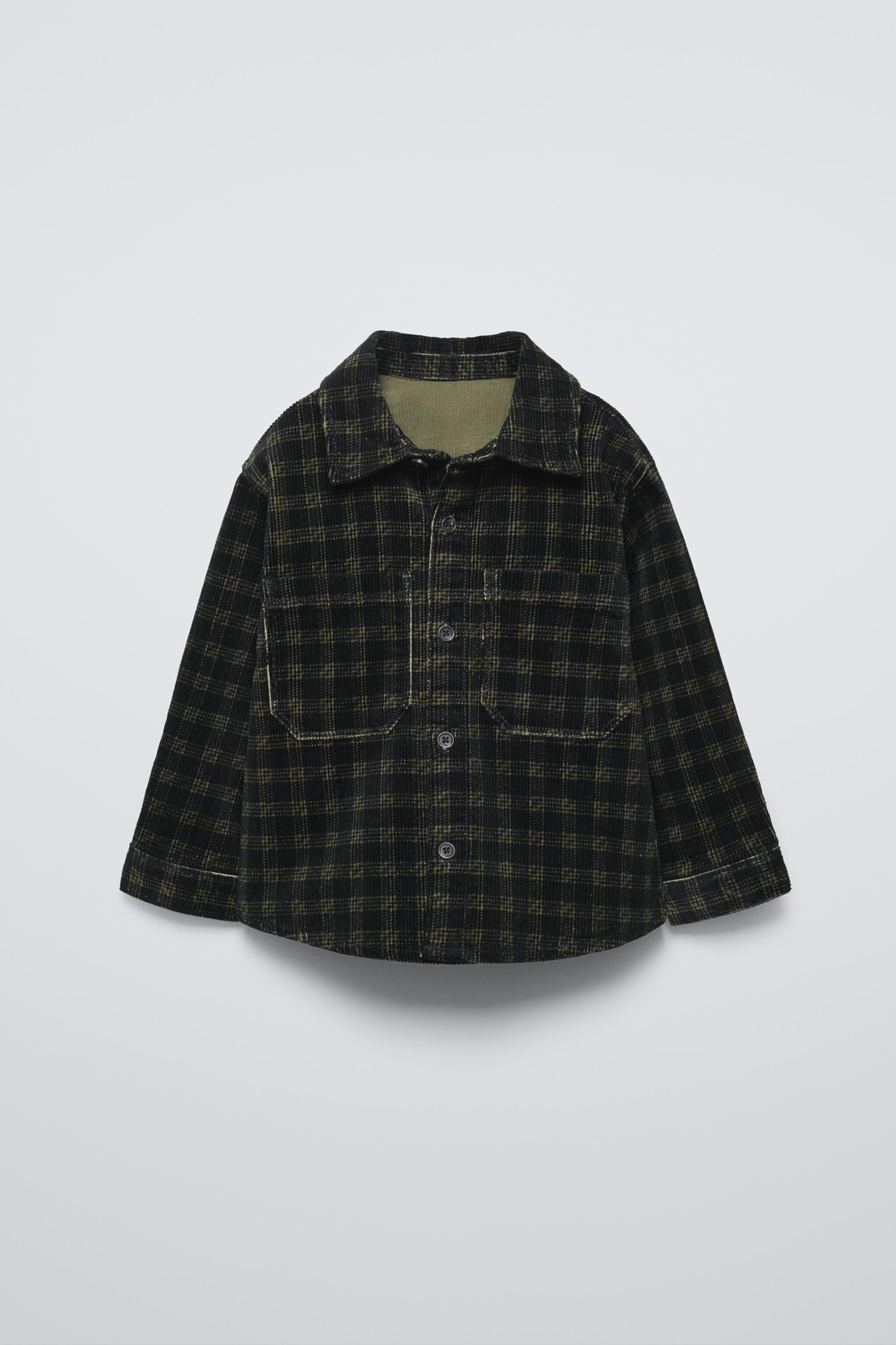  Рубашка ZARA PLAID CORDUROY OVERSHIRT ZARA