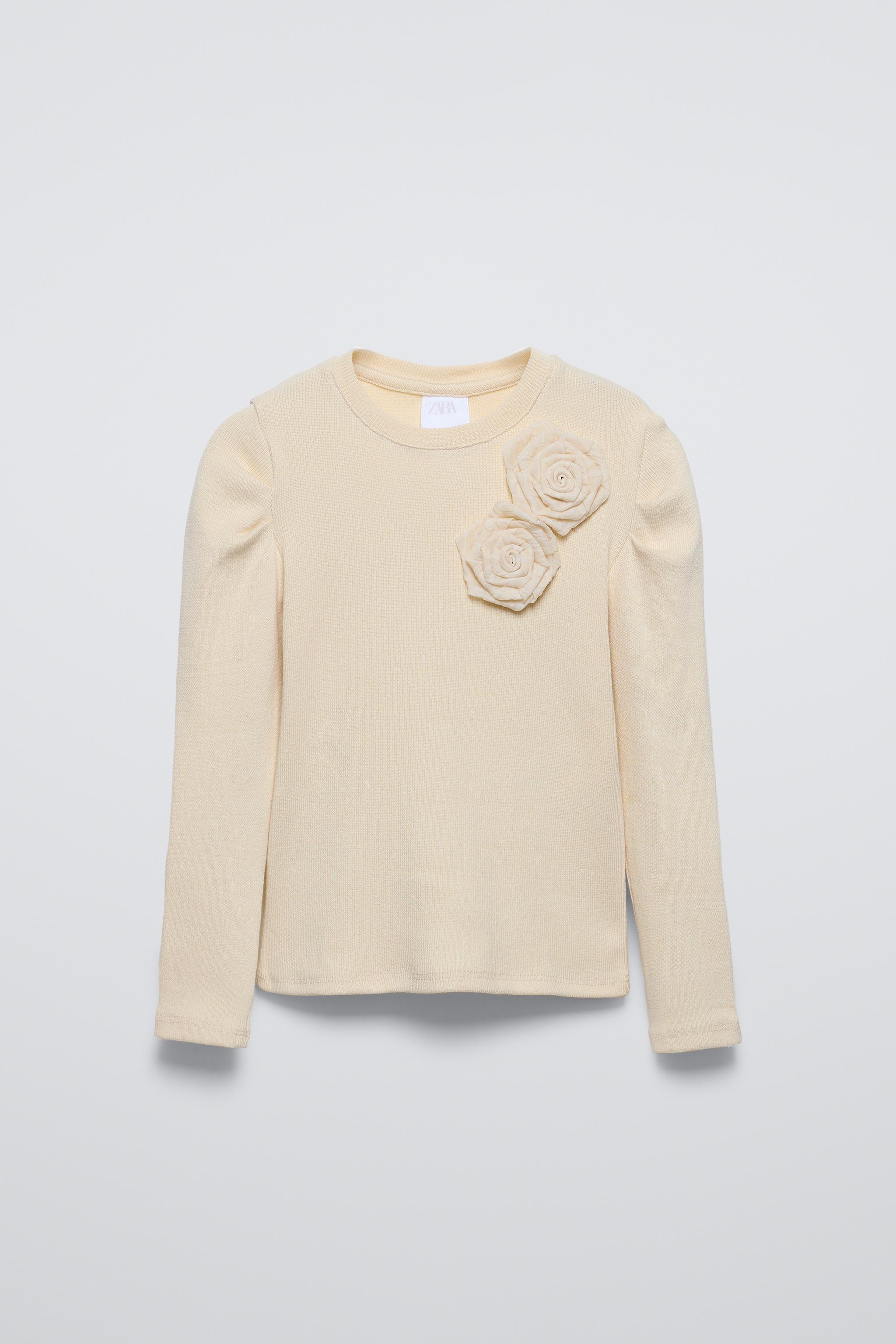 RIBBED FLOWER T-SHIRT ZARA