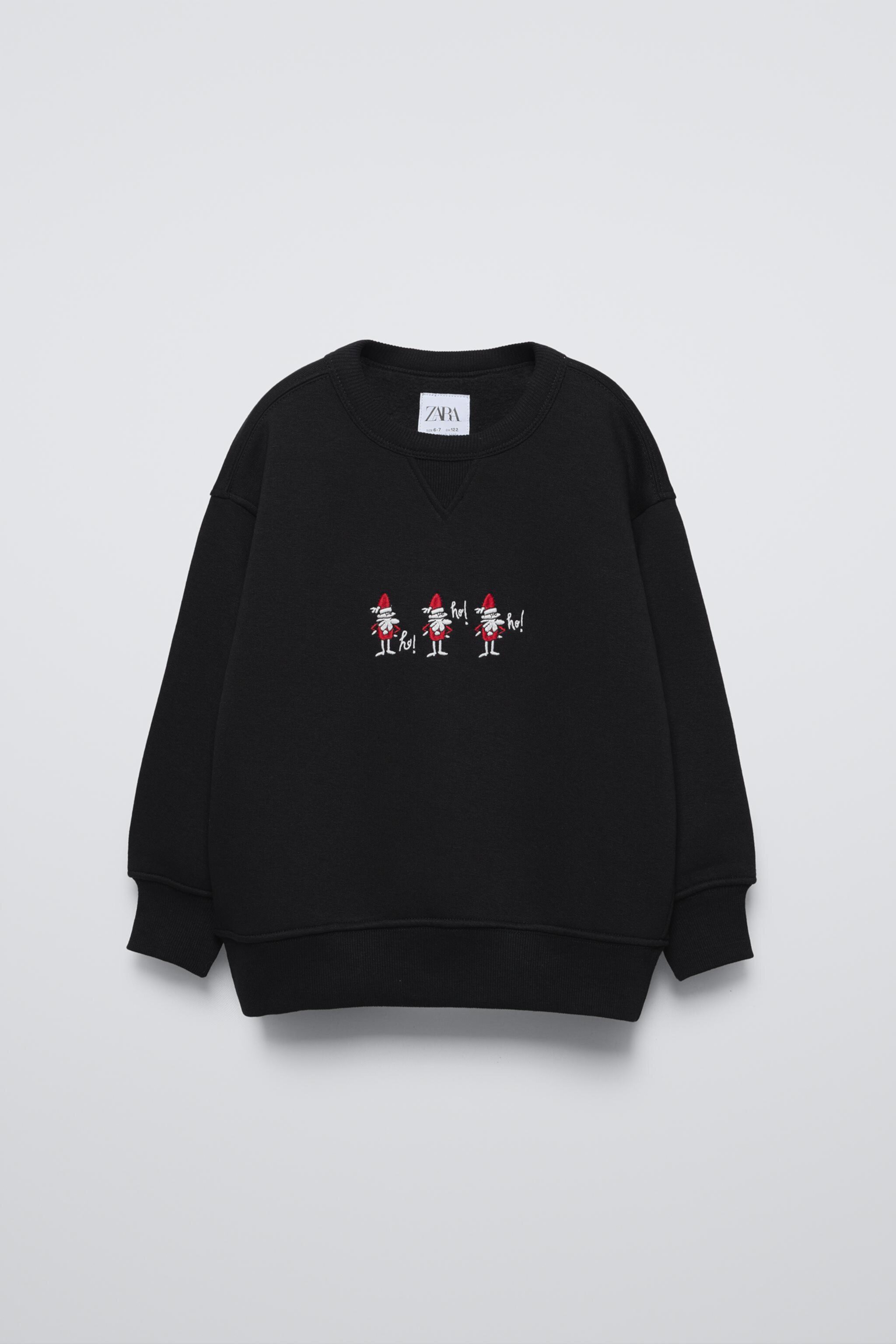 SANTA CLAUS EMBROIDERY WARM AND COZY SWEATSHIRT ZARA